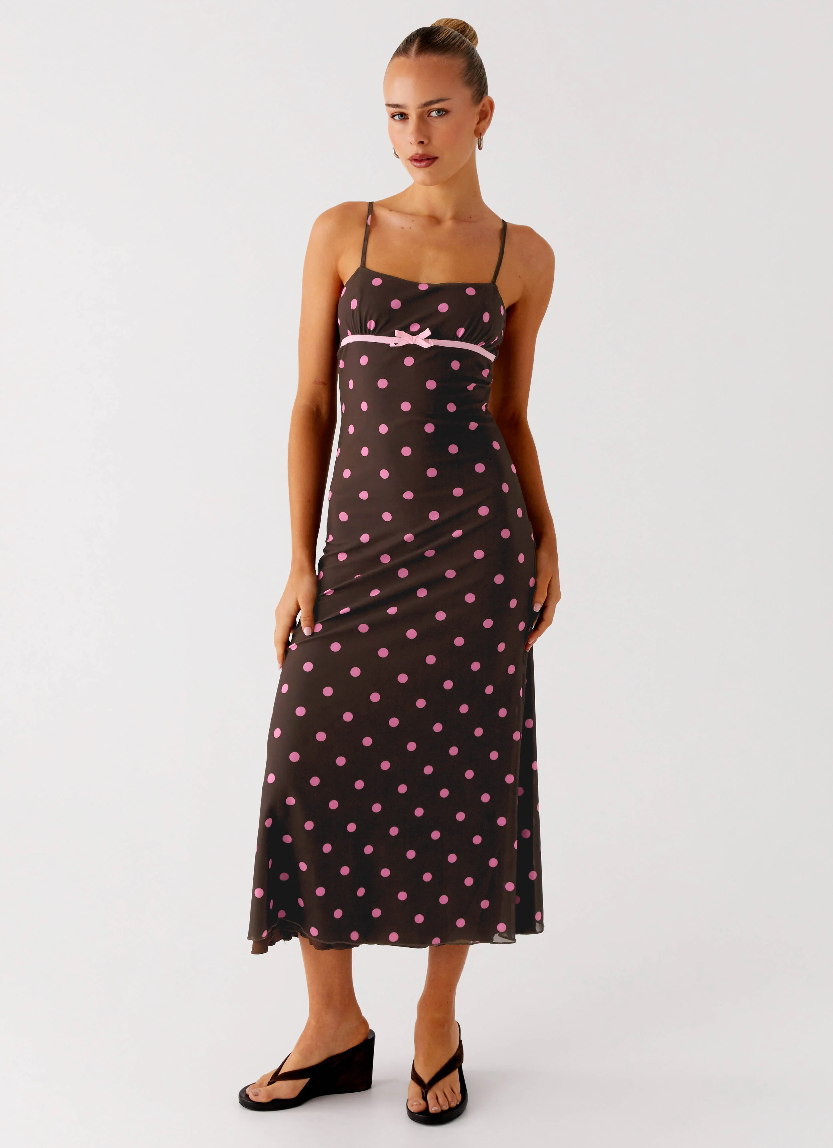 Latto Midi Dress - Chocolate Strawberry Dot - Image 5