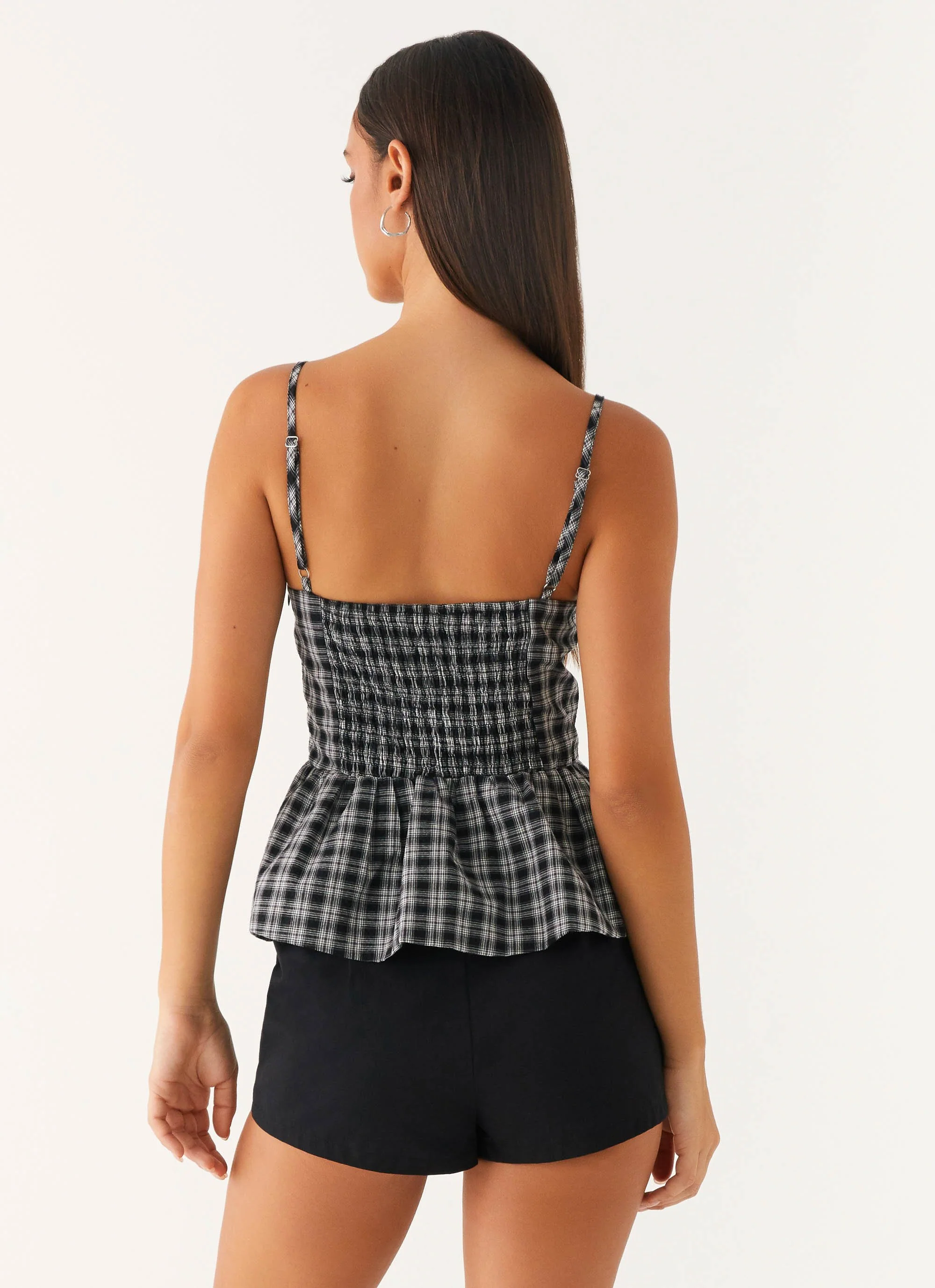 Laura Top - White Black Check - Image 4