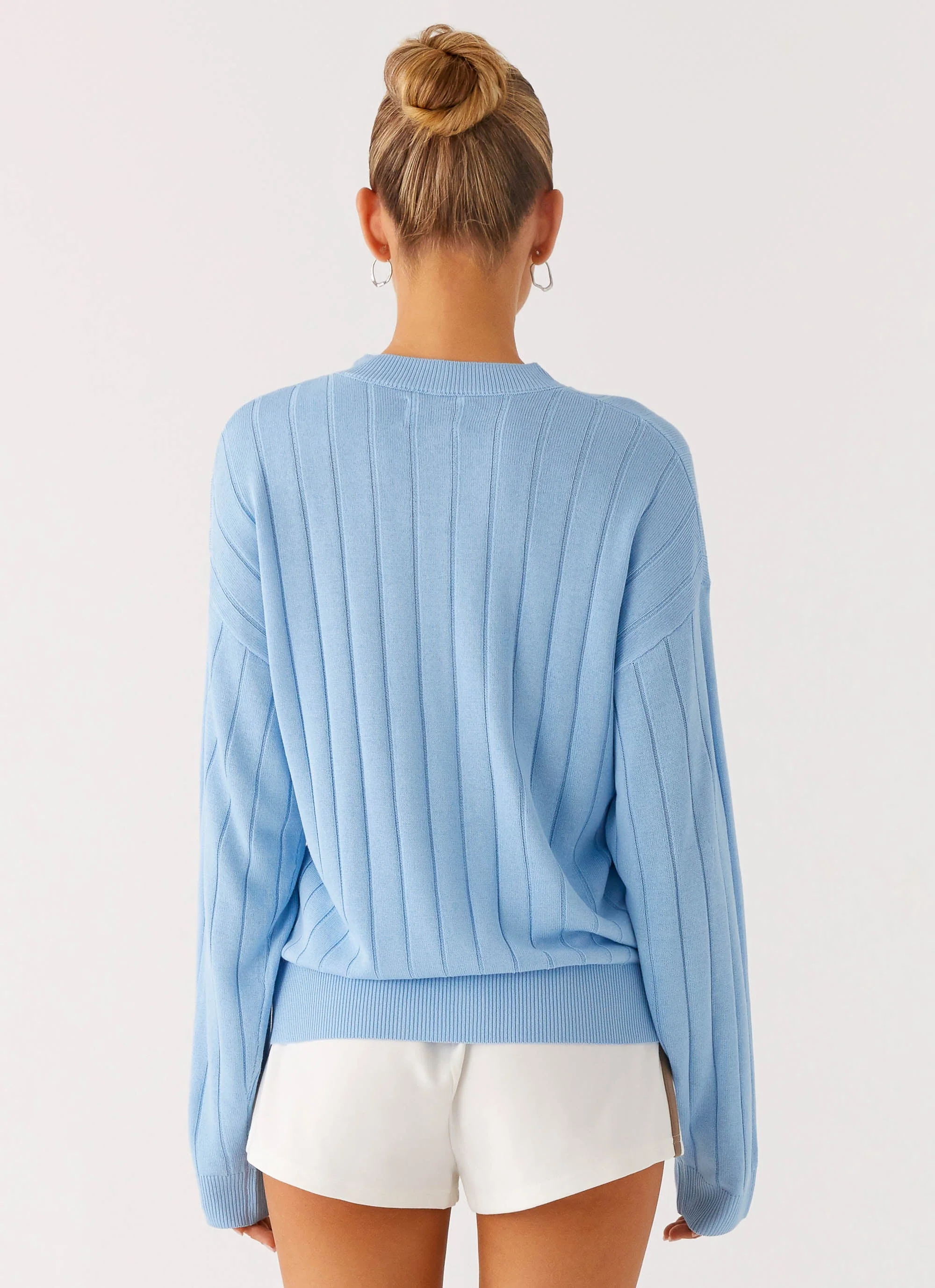Leo Oversized Cardigan - Sky Blue - Image 3