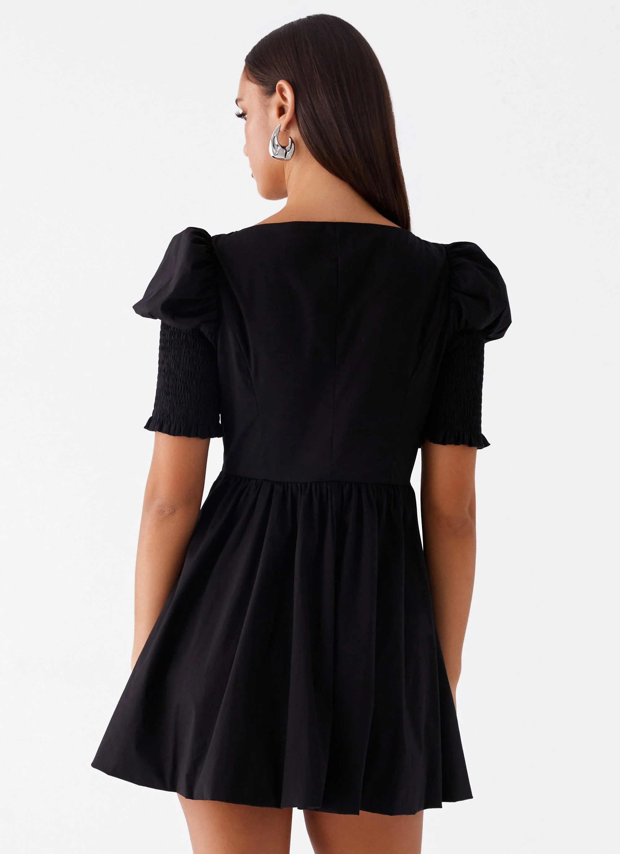 Leonie Tie Front Mini Dress - Black - Image 5