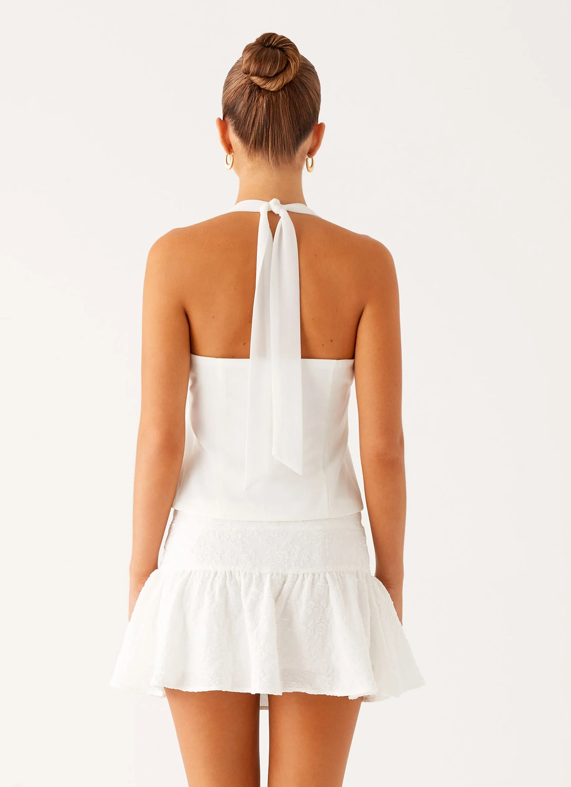 Lets Pretend Halterneck Top - White - Image 4