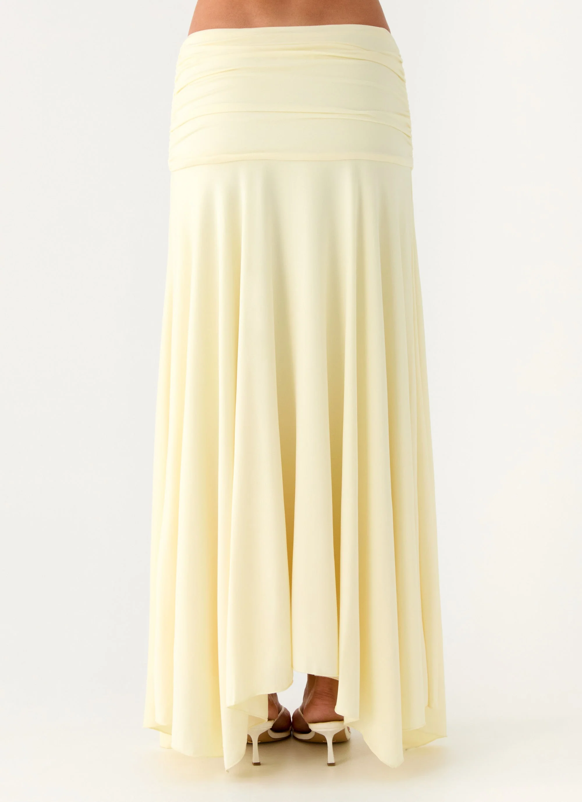 Liana Ruched Maxi Skirt - Yellow - Image 3