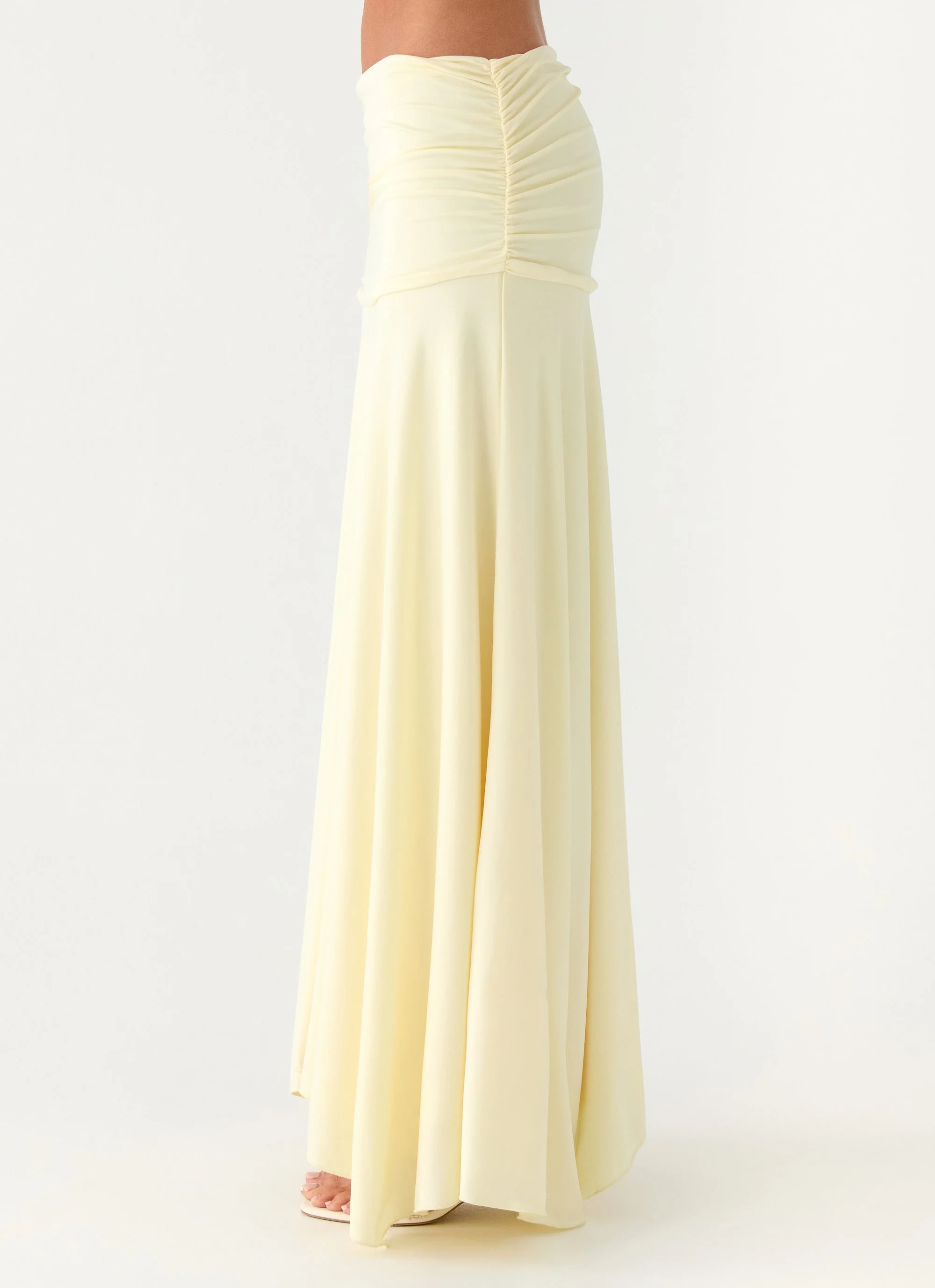 Liana Ruched Maxi Skirt - Yellow - Image 4