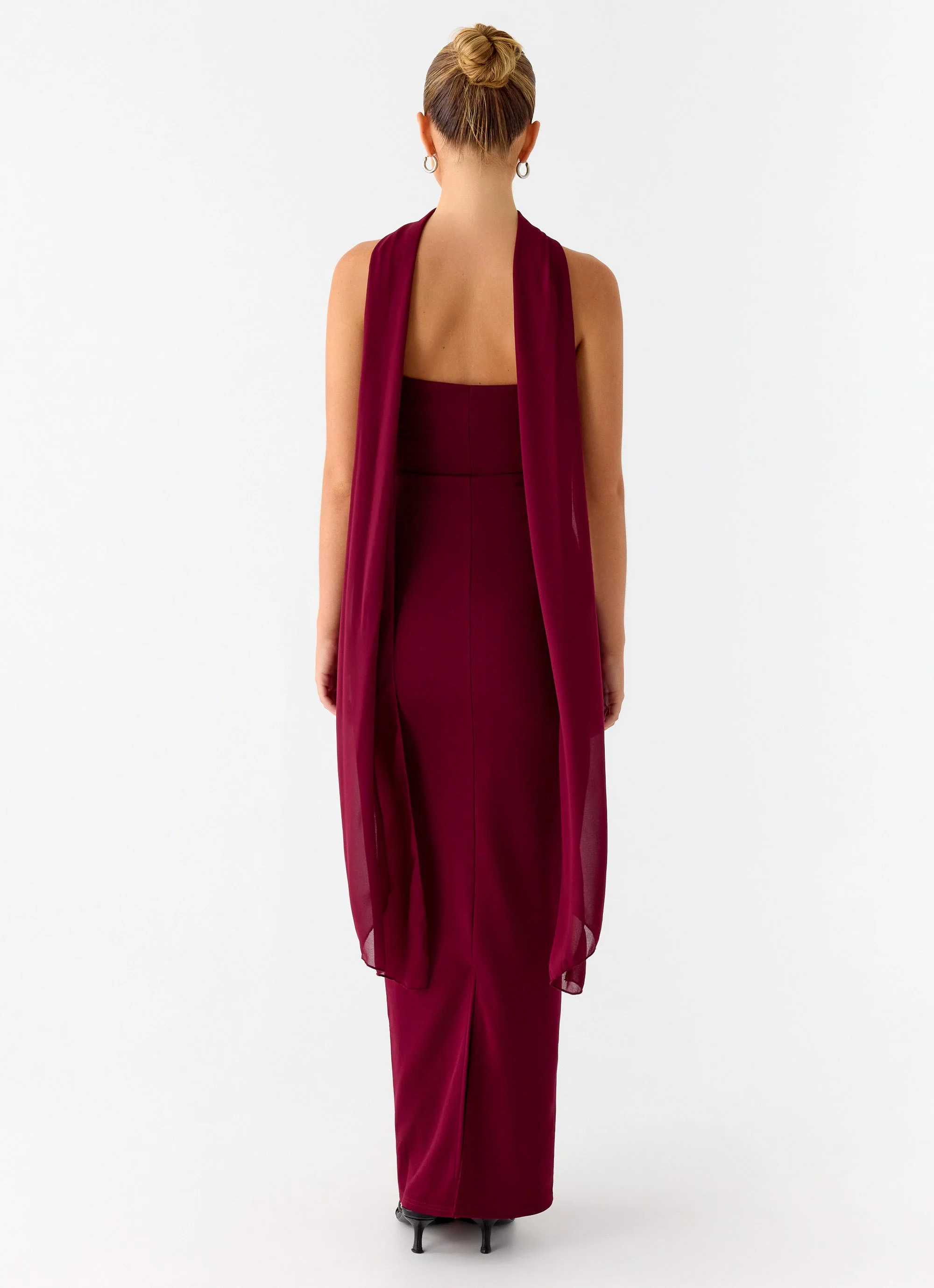 Libra Maxi Dress - Dark Cherry - Image 3
