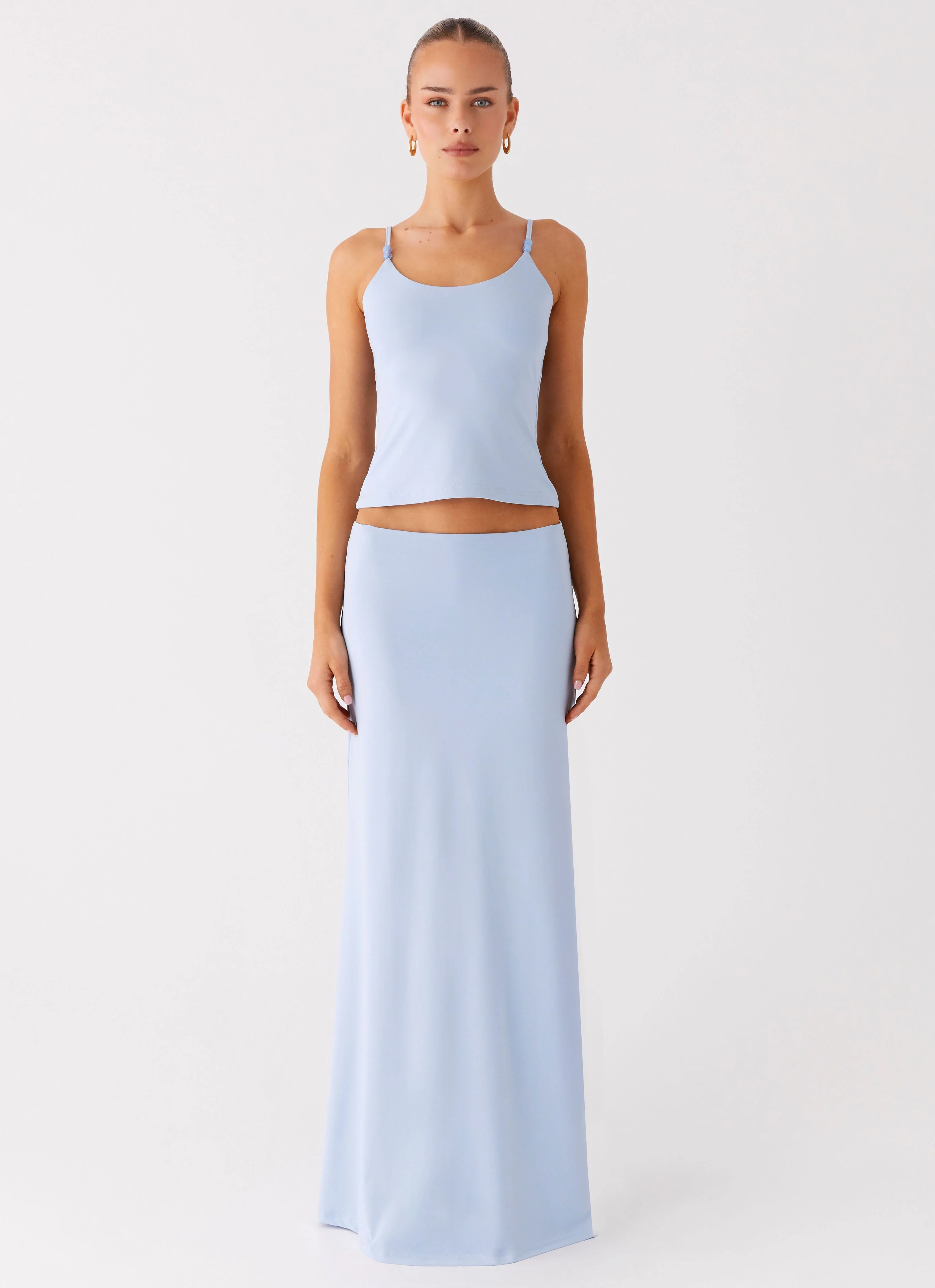 Like A Flower Maxi Skirt - Baby Blue - Image 6
