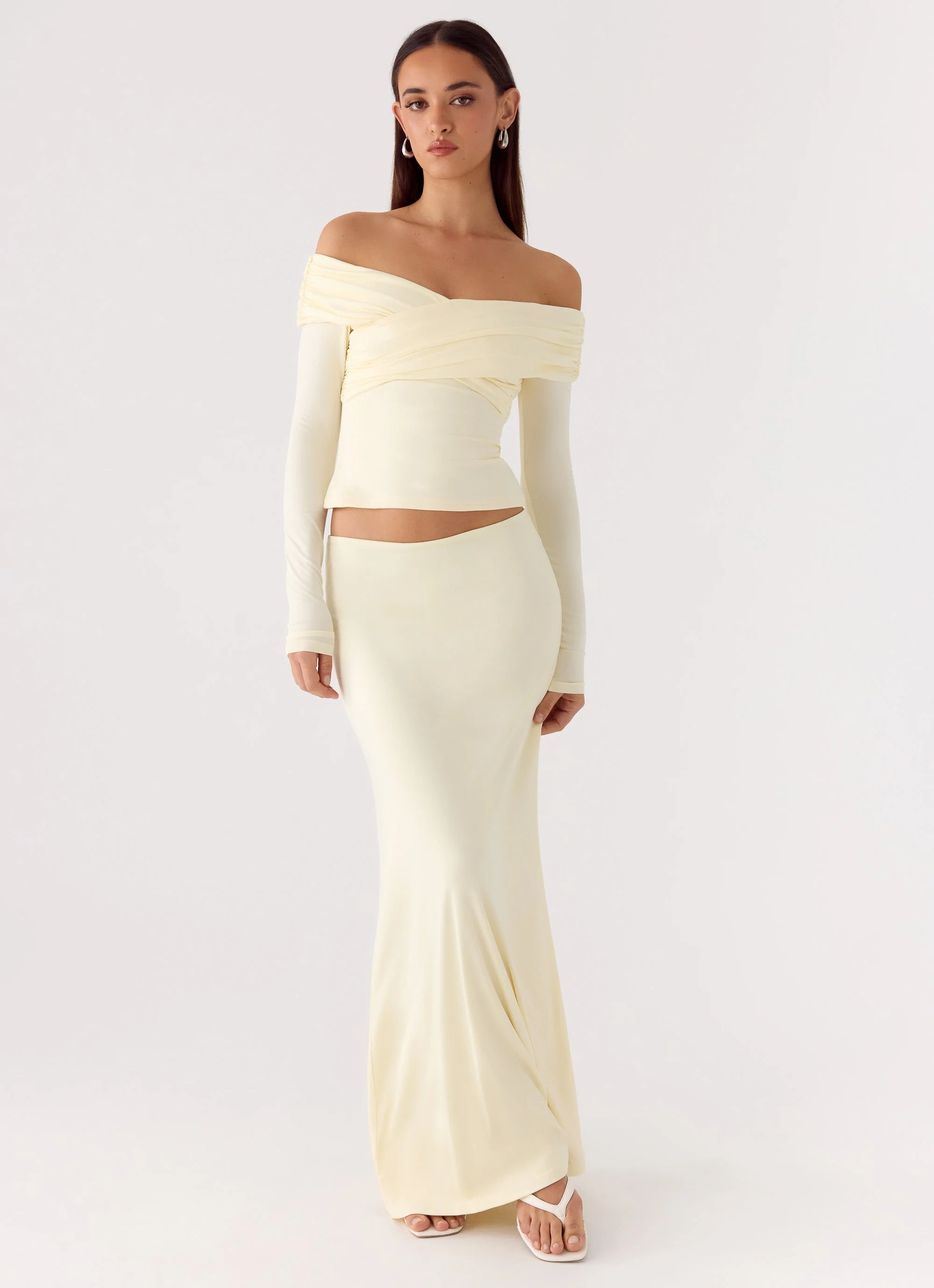 Like A Flower Maxi Skirt - Lemon Yellow - Image 5