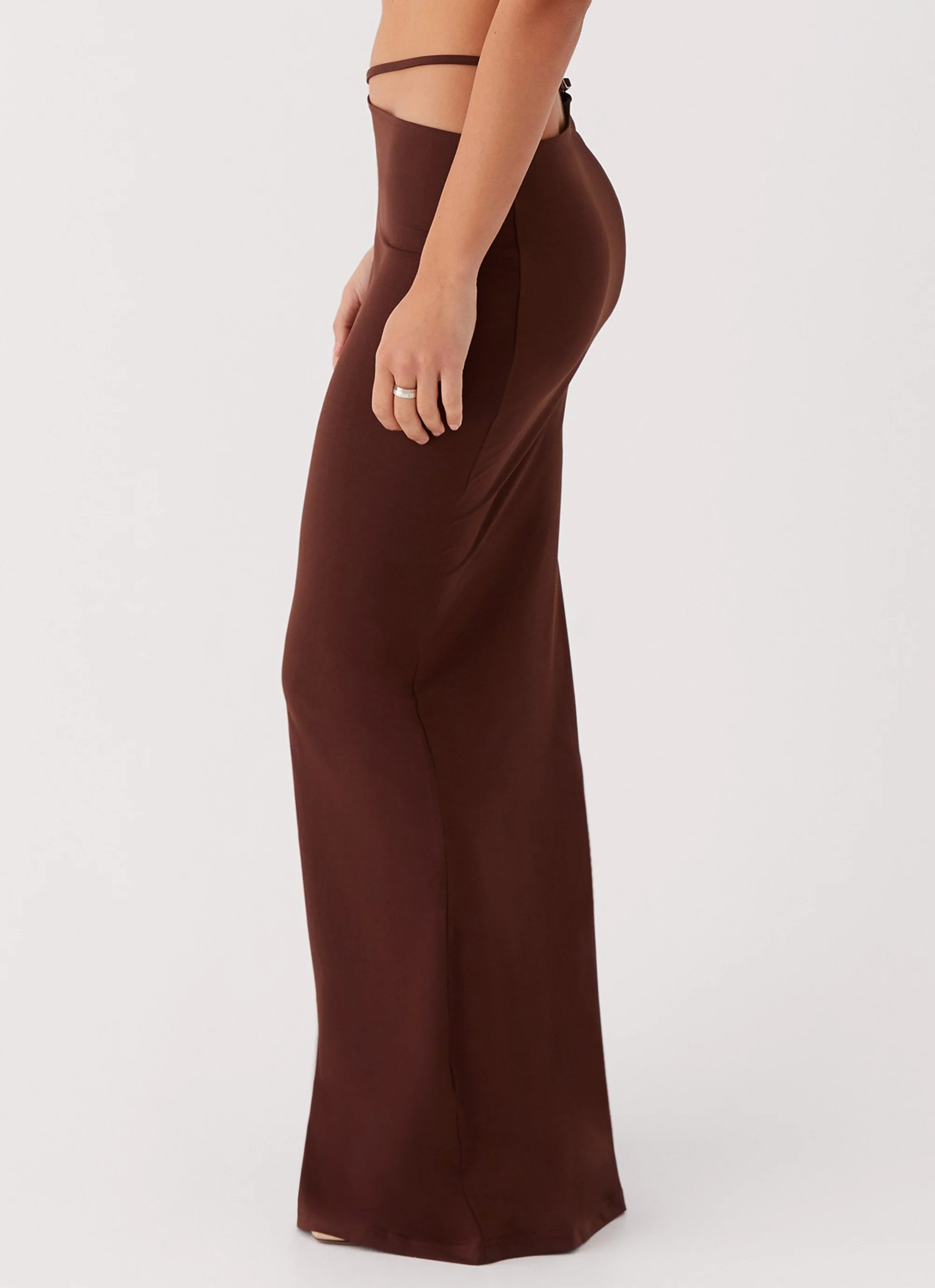 Like You Do Low Rise Maxi Skirt - Chocolate - Image 5