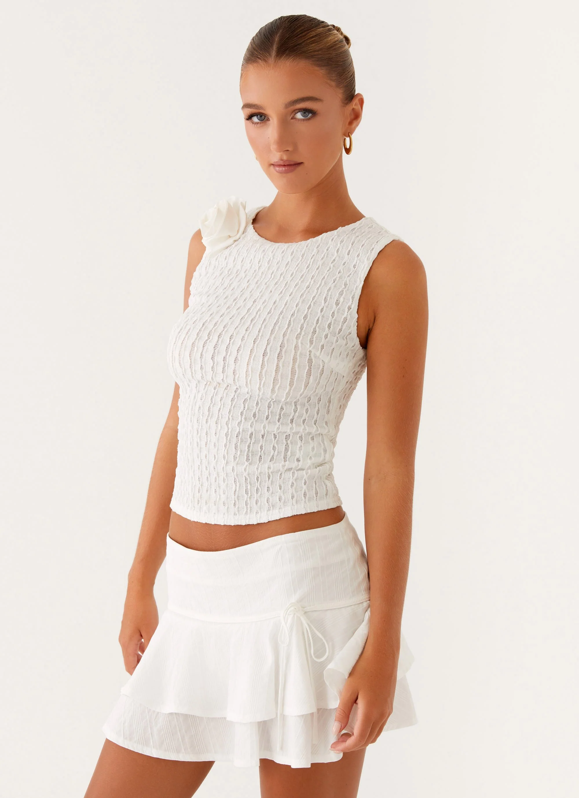 Lisbon Mini Skirt - White - Image 5