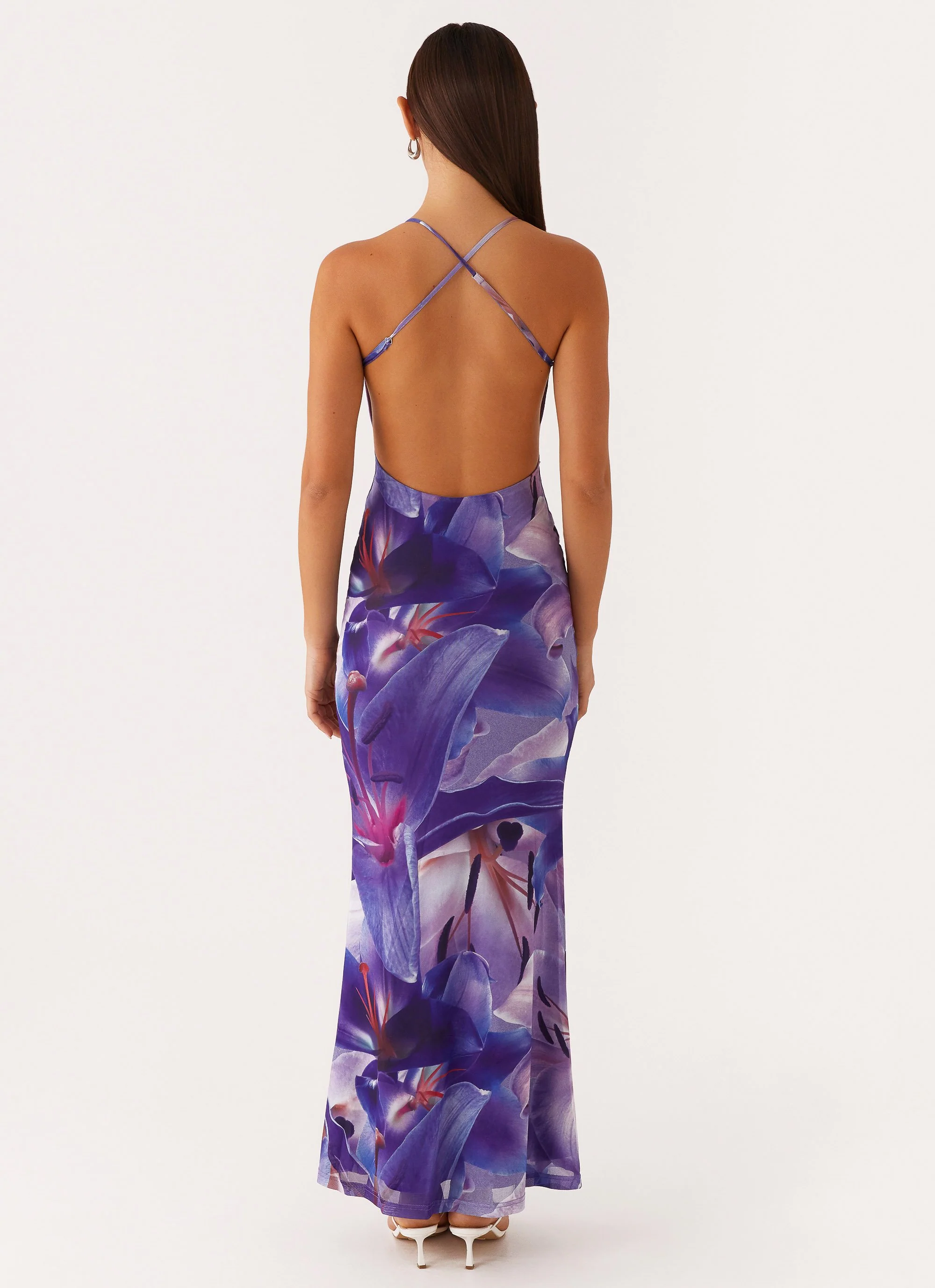Livia Maxi Dress - Purple White Lilly - Image 4