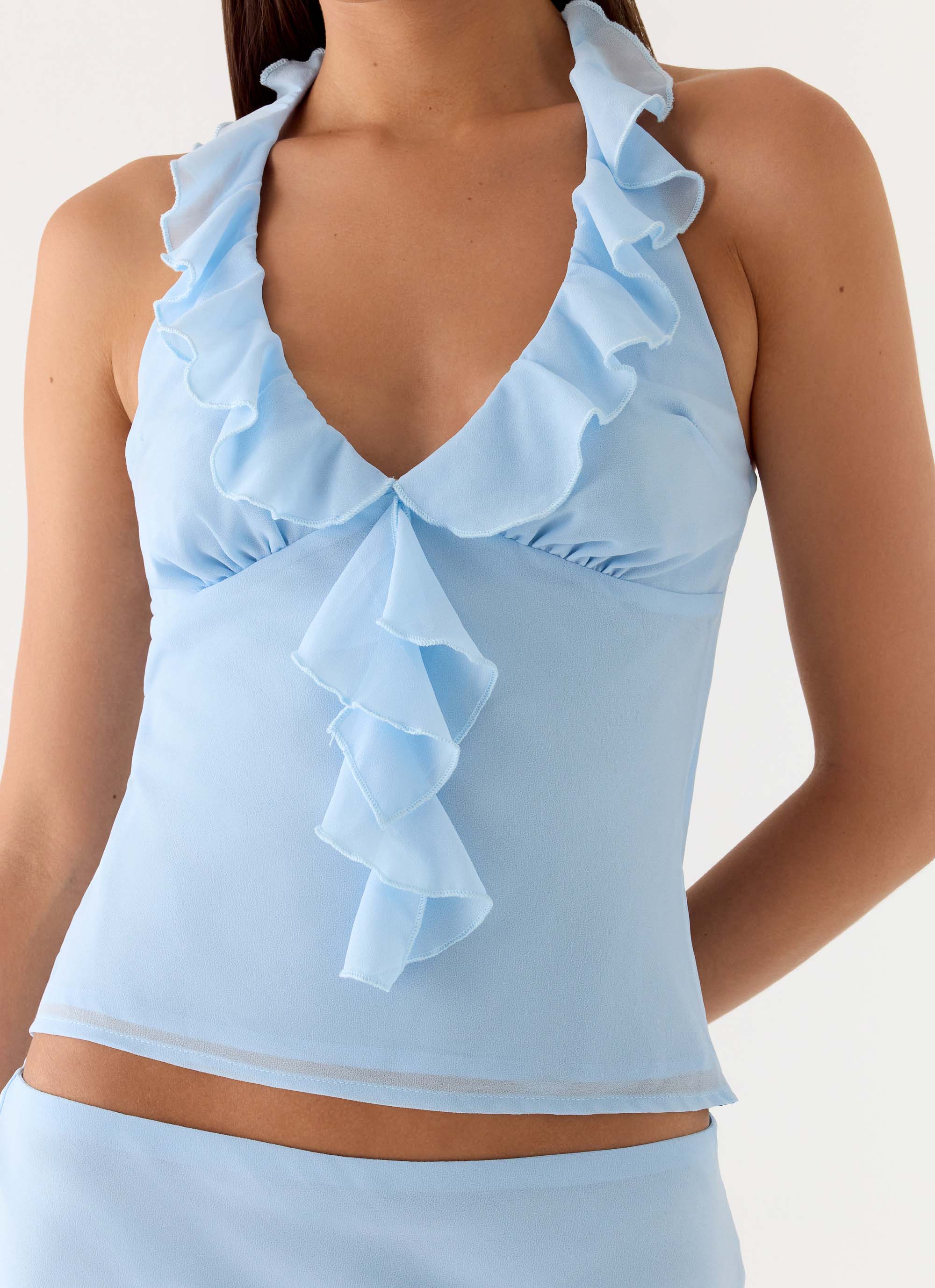 Log In Halter Top - Blue - Image 5