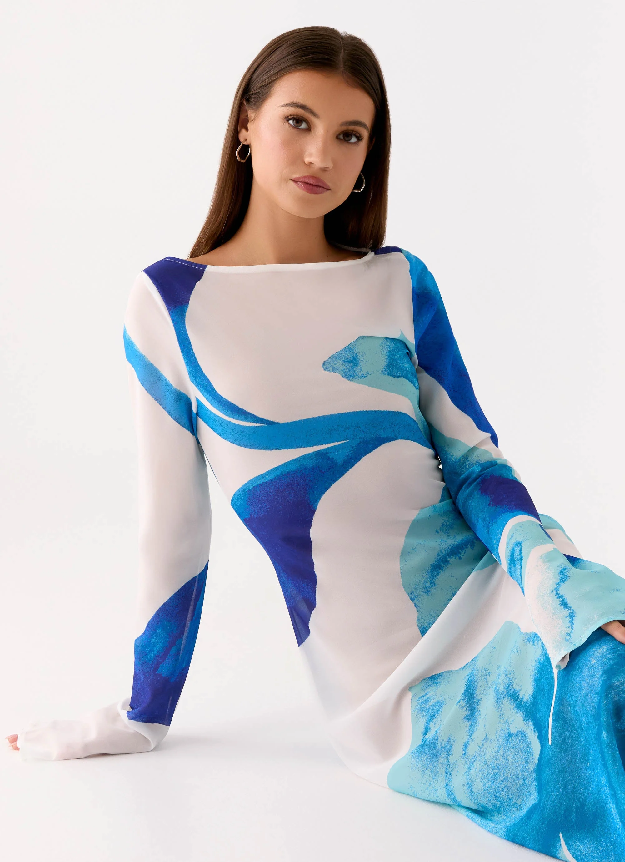 Lorde Maxi Dress - Cerulean Bloom - Image 6