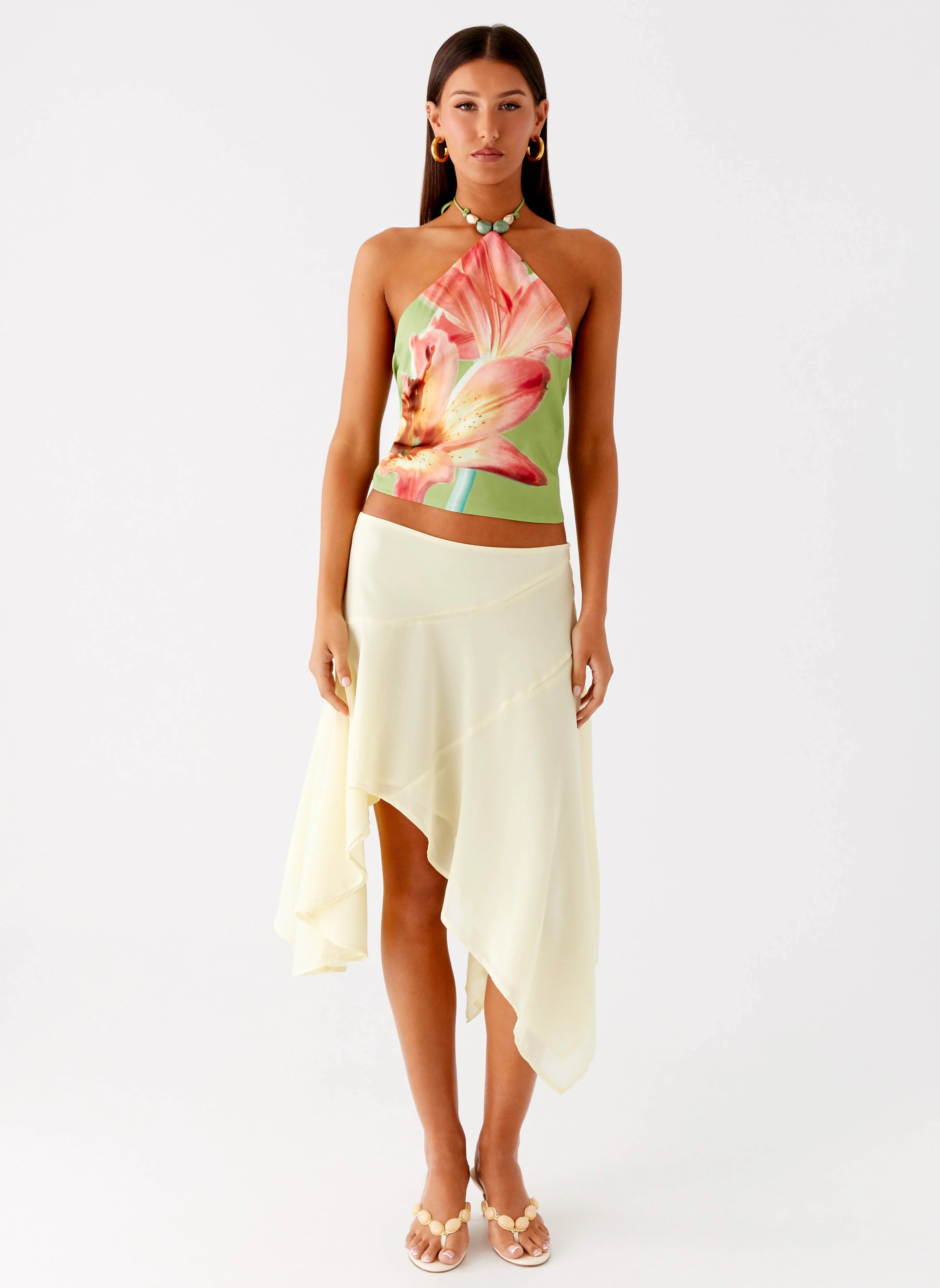 Loreta Beaded Tie Back Top - Jungle Floral - Image 2
