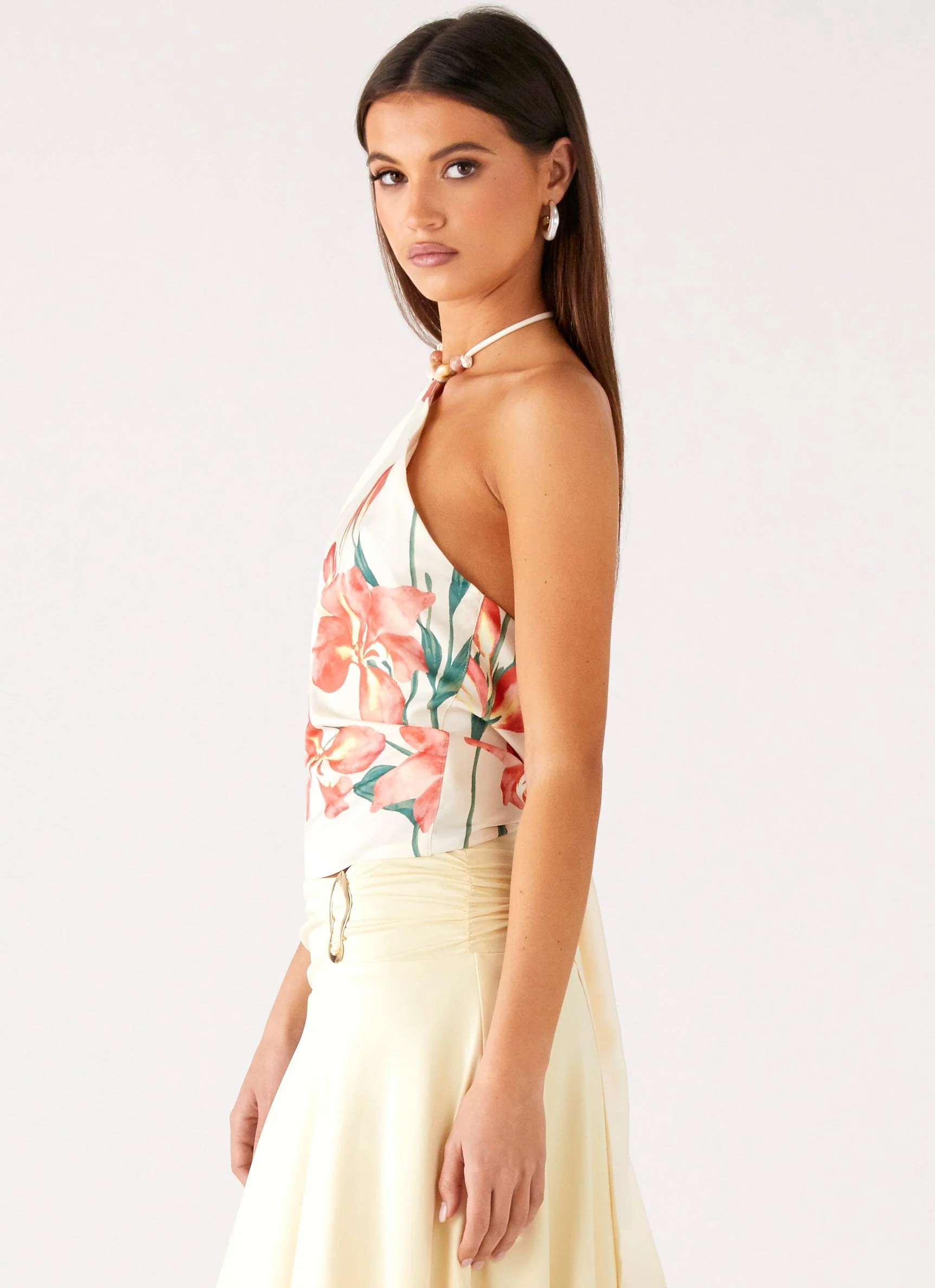 Loreta Beaded Tie Back Top - Siena Floral - Image 3