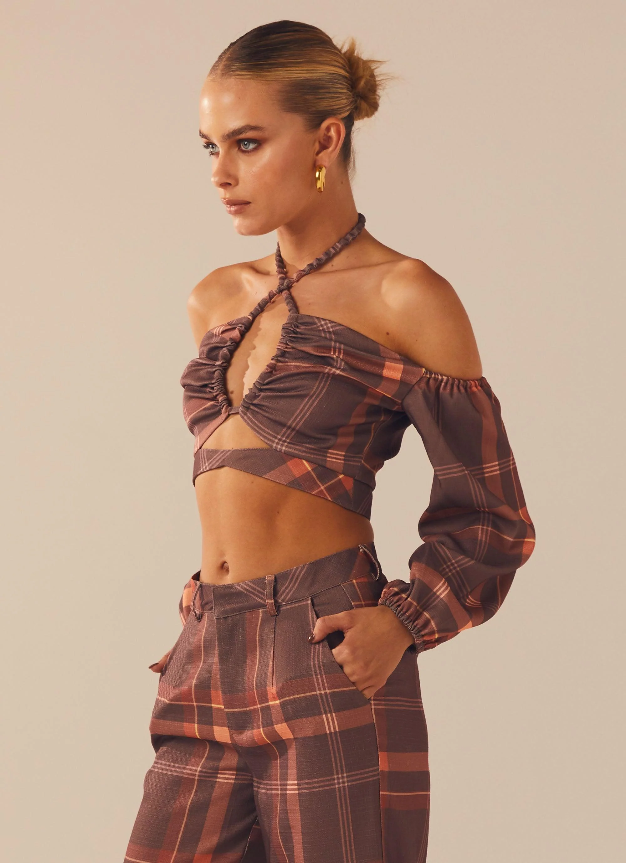 Lose My Cool Crop Top - Chestnut - Image 2