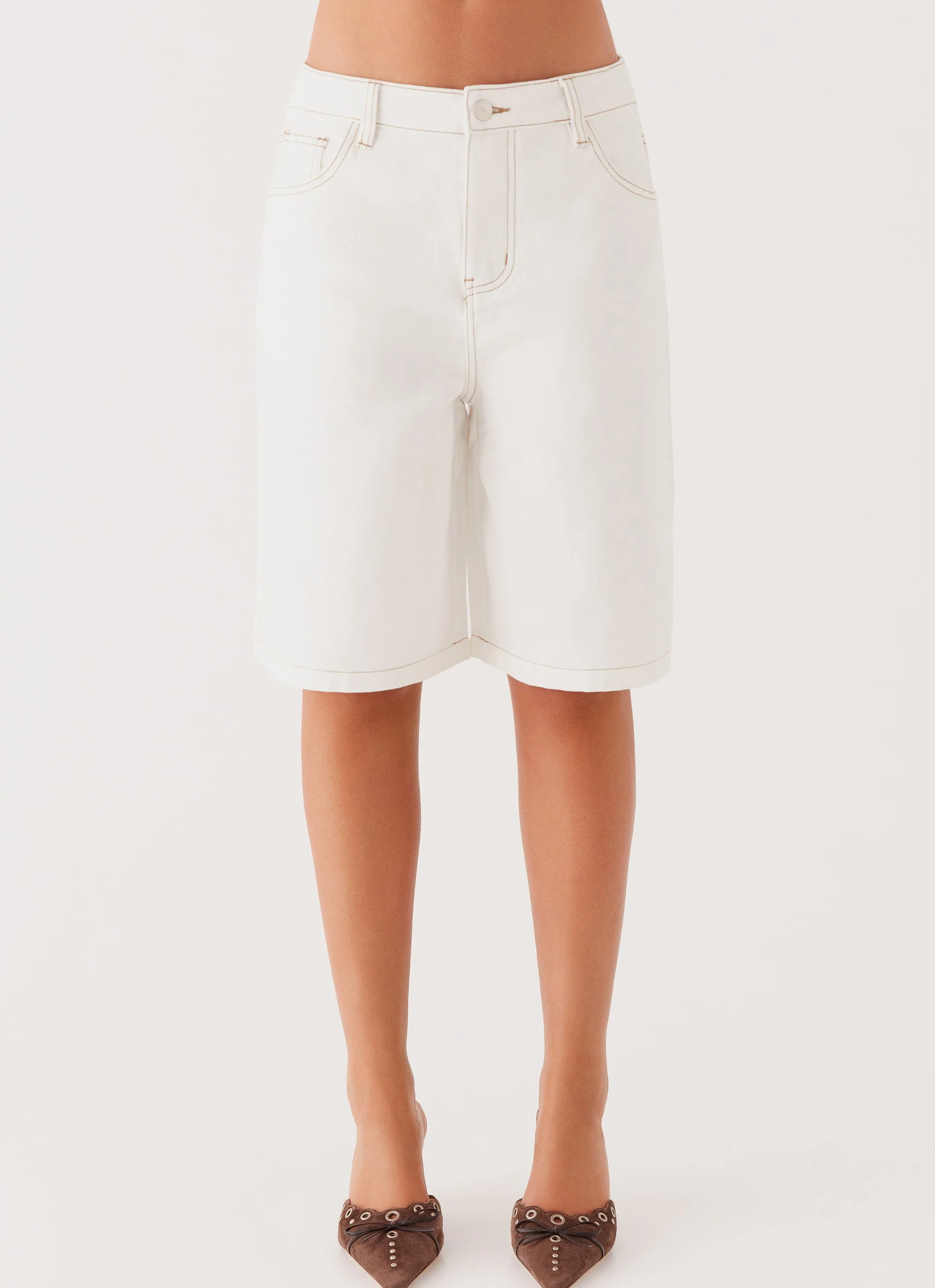 Lottie Low Rise Jorts - White - Image 6