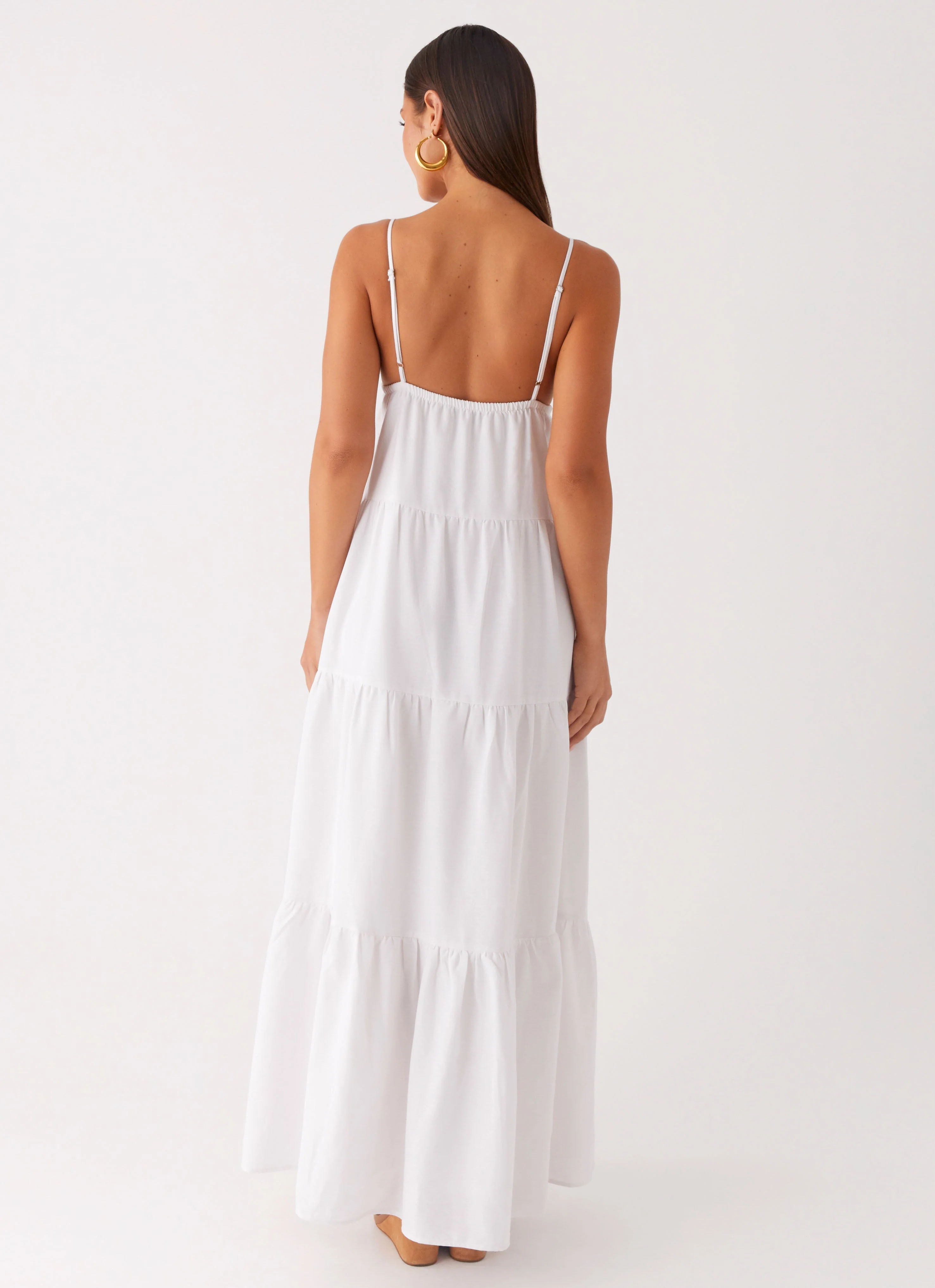 Lotty Linen Maxi Dress - White - Image 4