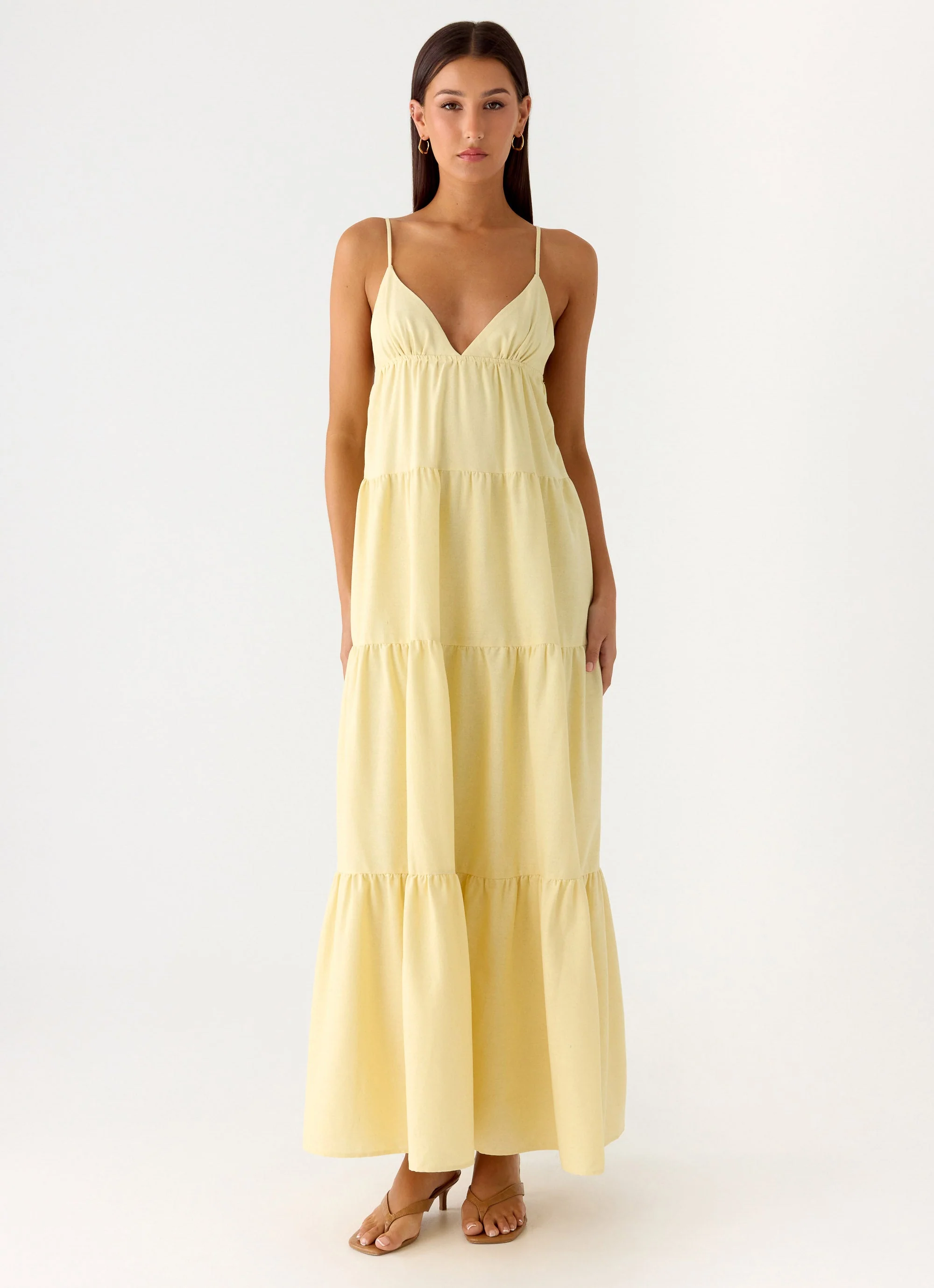 Lotty Linen Maxi Dress - Yellow - Image 4