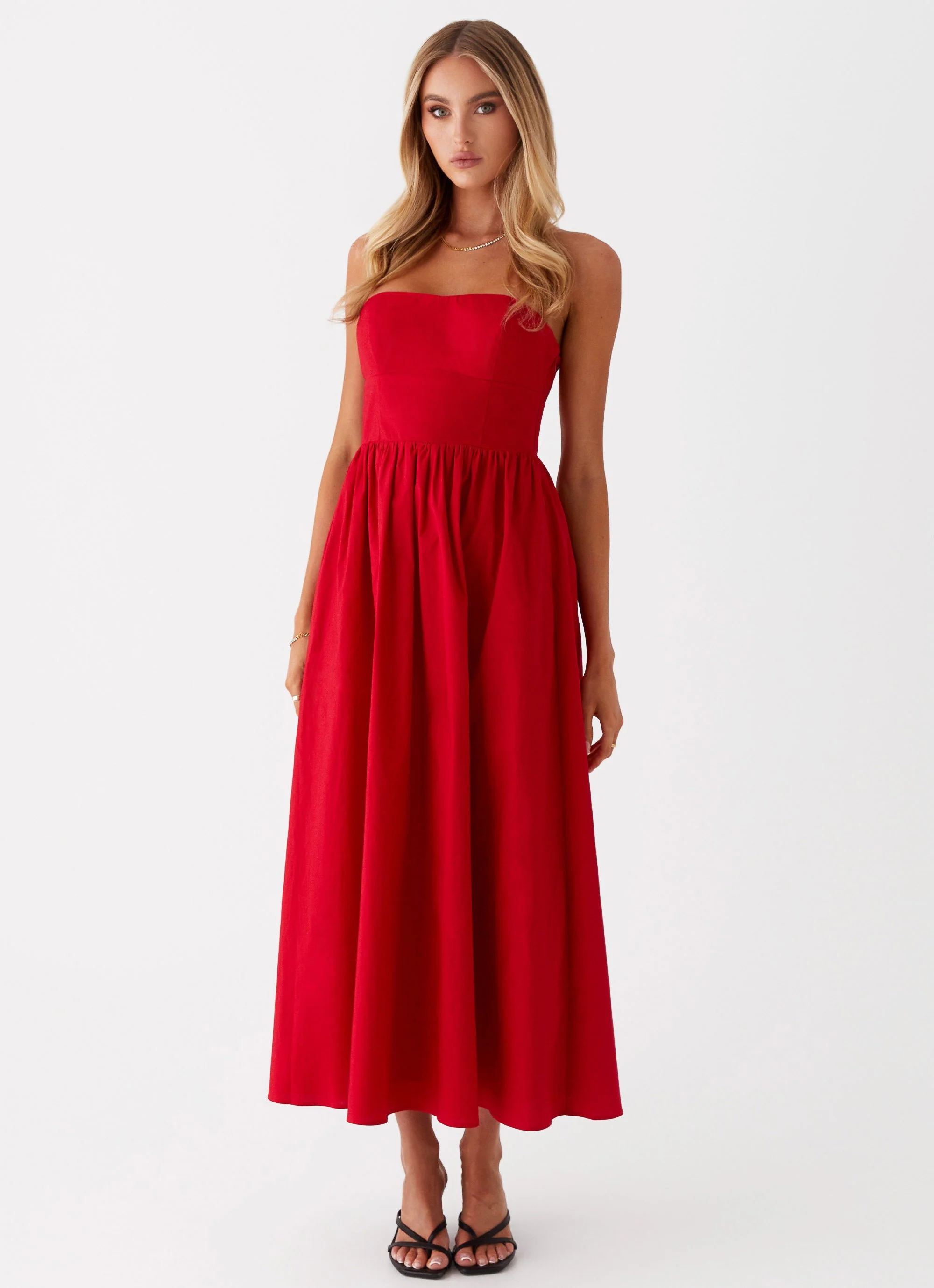 Love Me Later Midi Dress - Red - Image 2