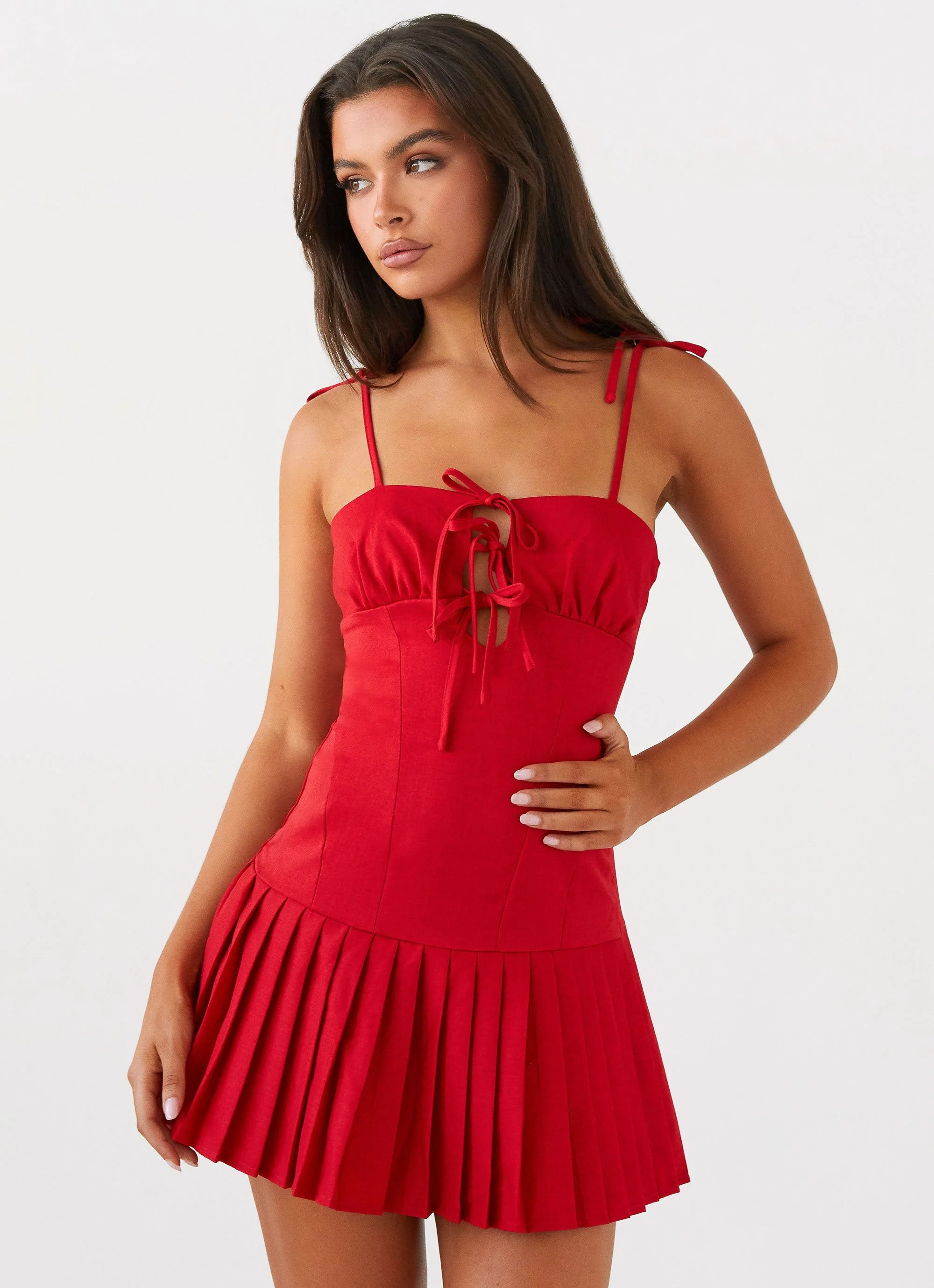 Love Seeker Corset Mini Dress - Red - Image 7