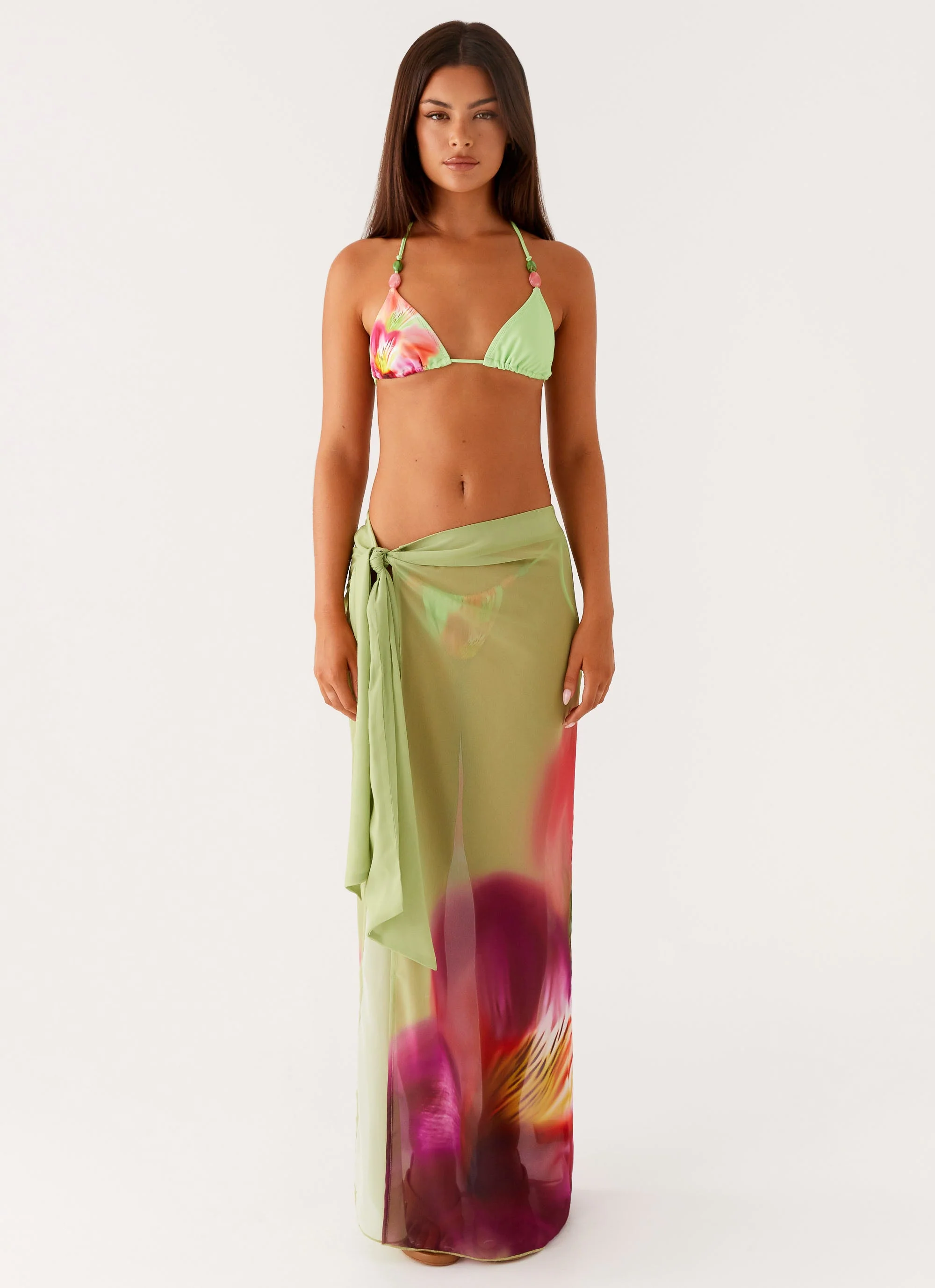 Low Tide Sarong Maxi Skirt - Green Tropical - Image 4