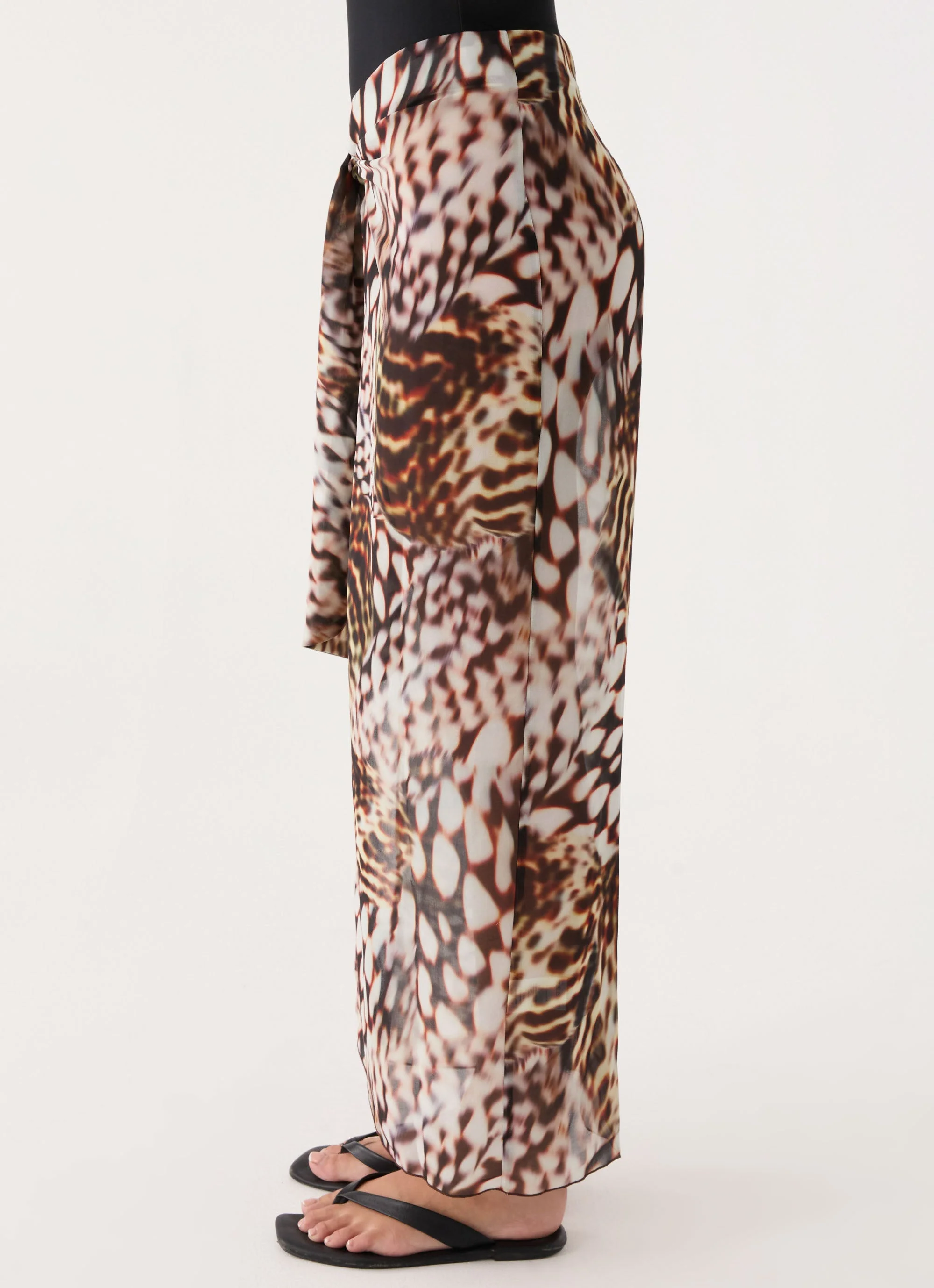 Low Tide Sarong Maxi Skirt - Leopard Hibiscus - Image 5