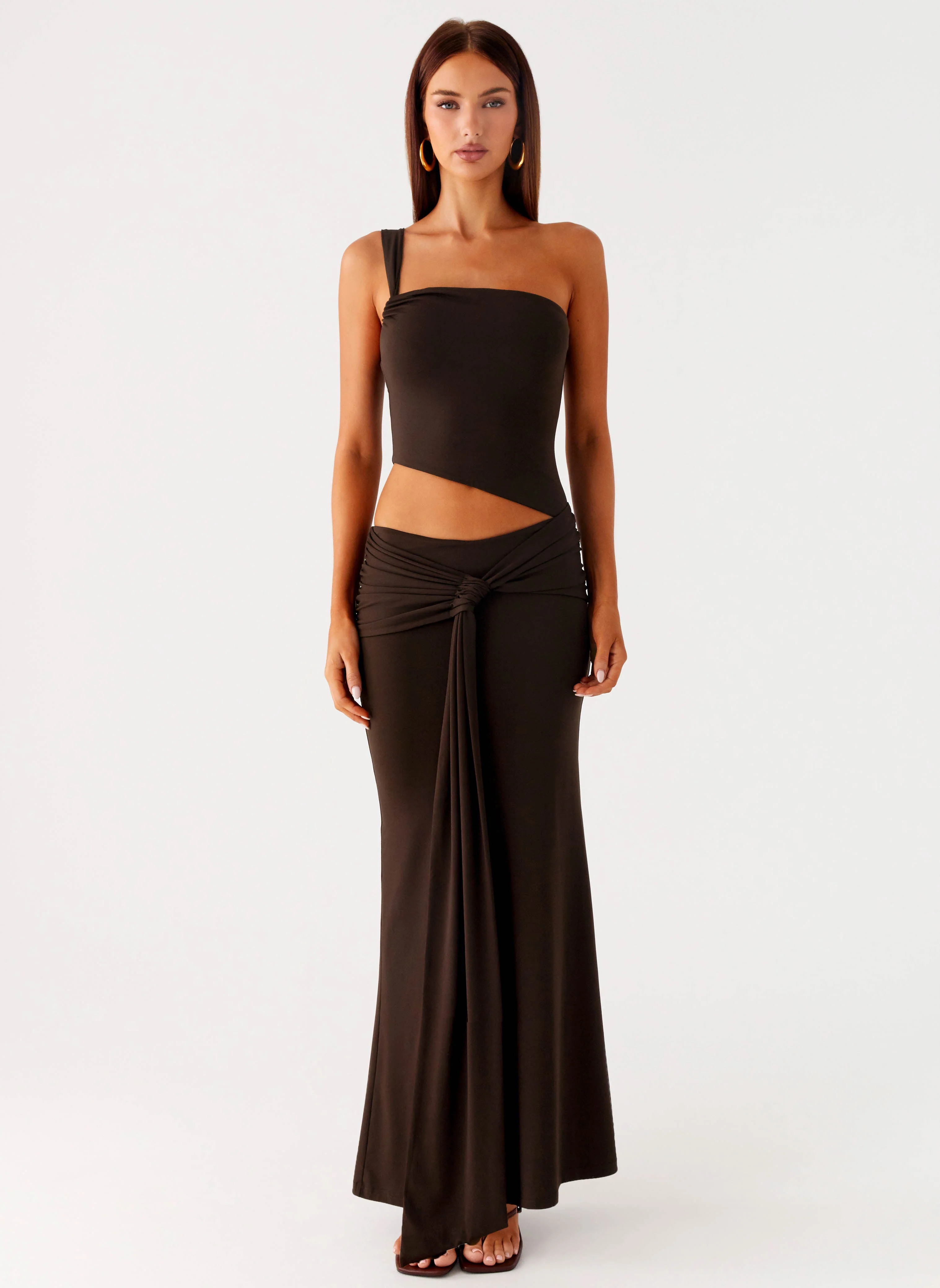 Luara Cut Out Maxi Dress - Chocolate - Image 2