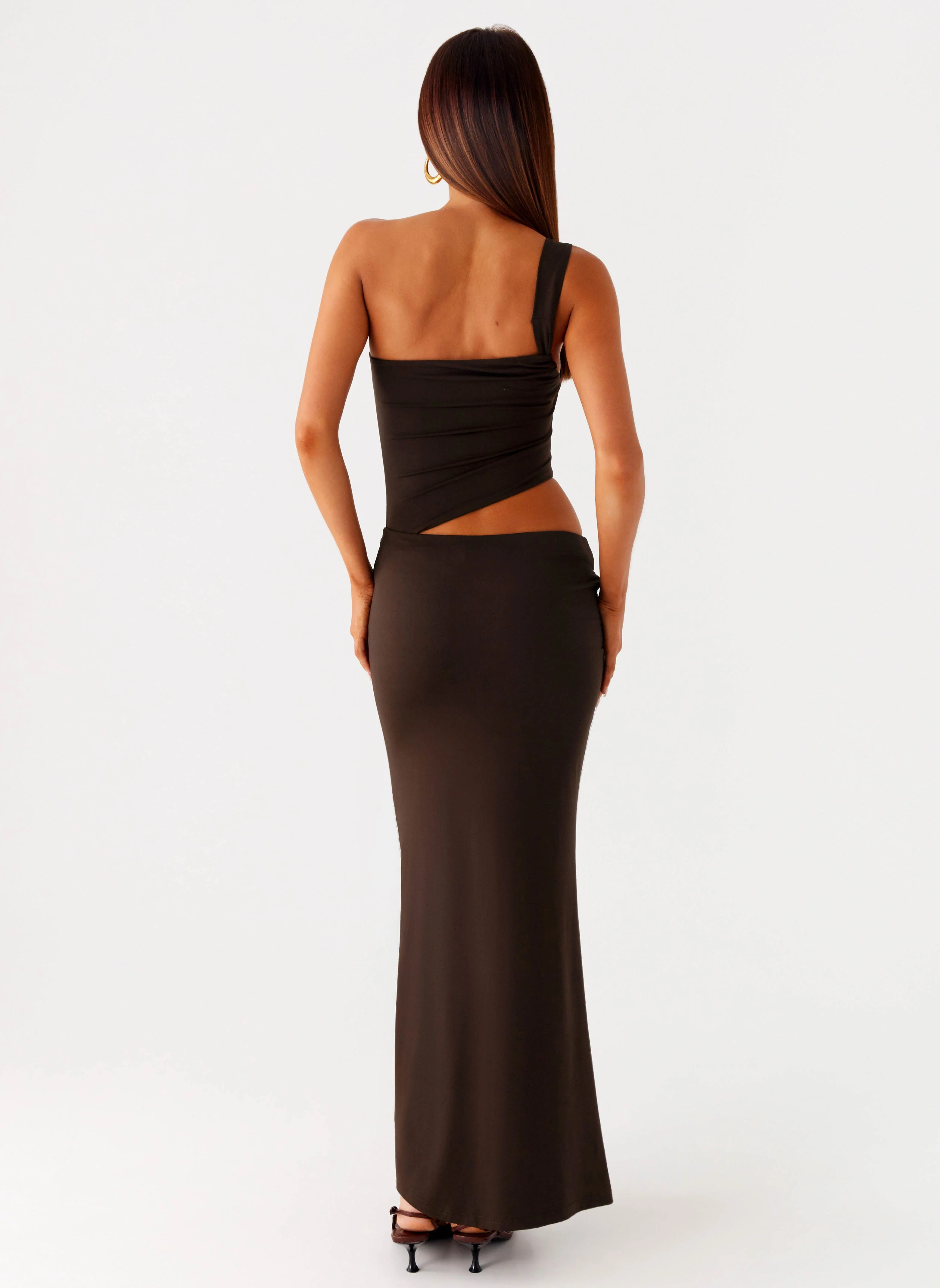 Luara Cut Out Maxi Dress - Chocolate - Image 4