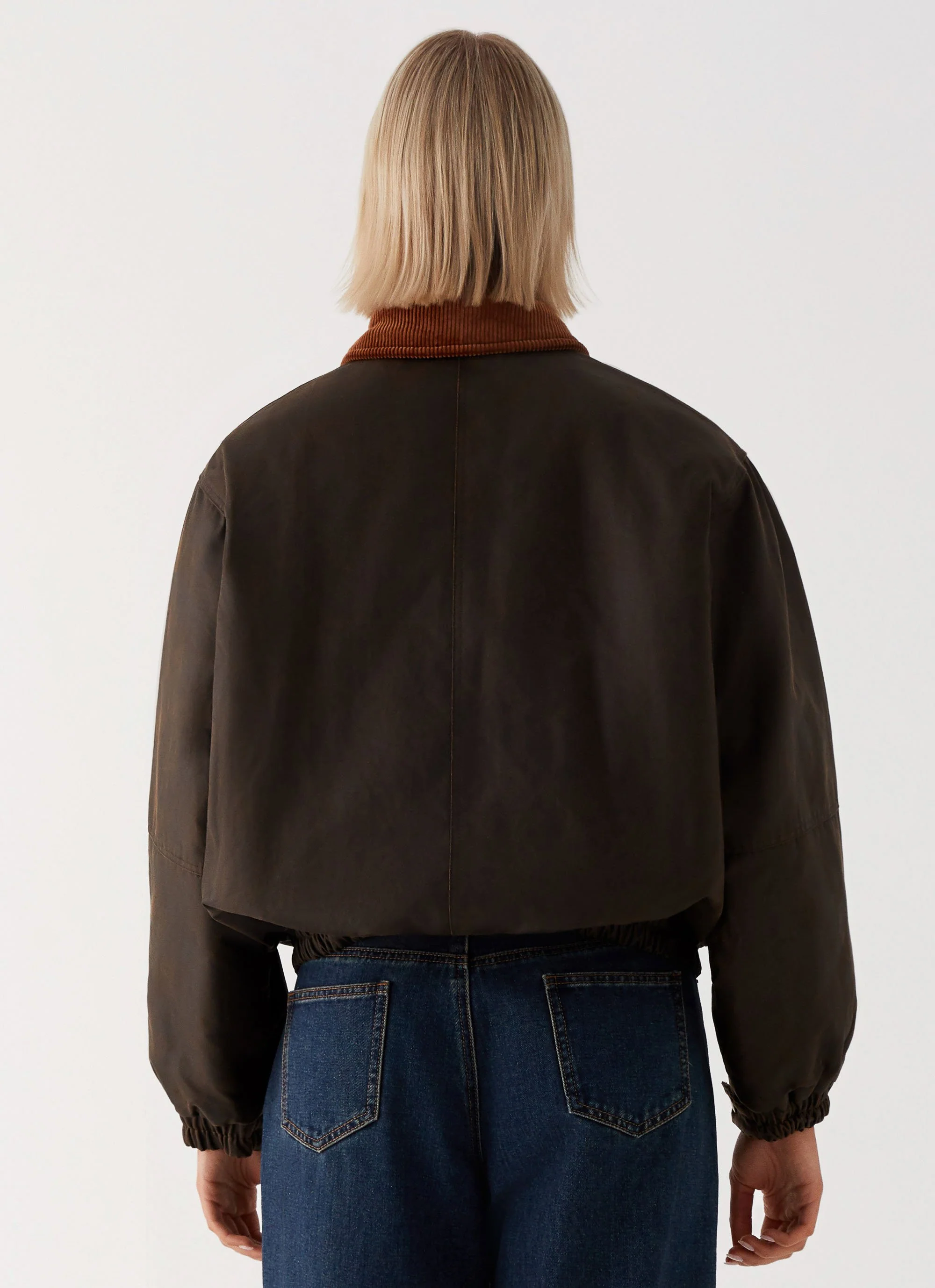 Lucky Gal Bomber Jacket - Waxed Brown - Image 5
