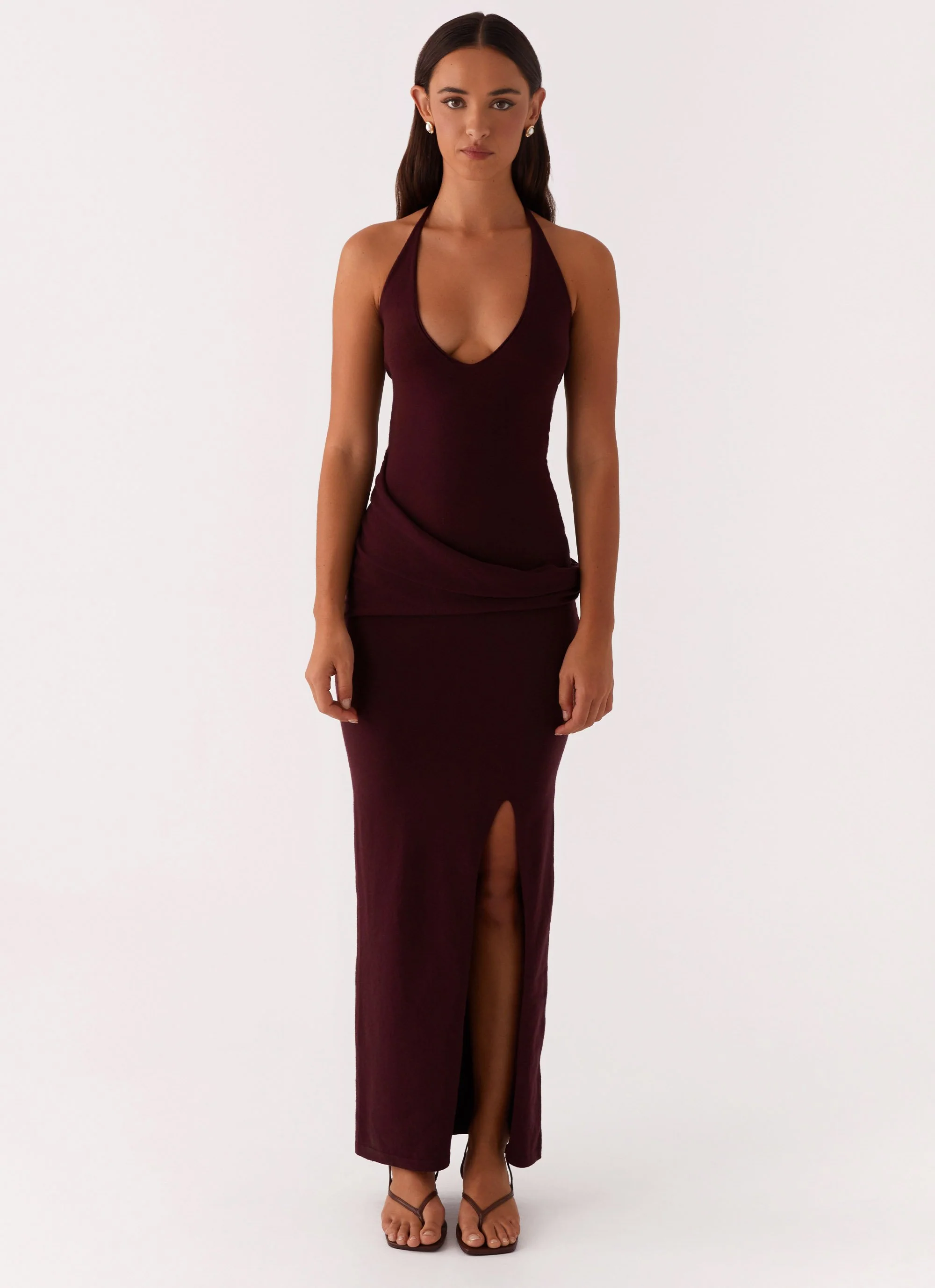Lucky You Knit Maxi Dress - Mulberry - Image 2