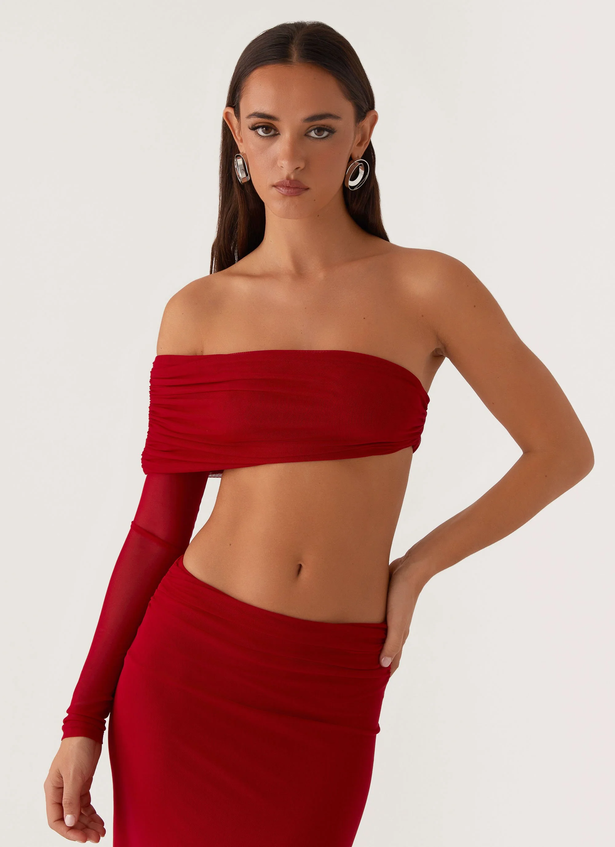 Luella One Shoulder Top - Red - Image 5