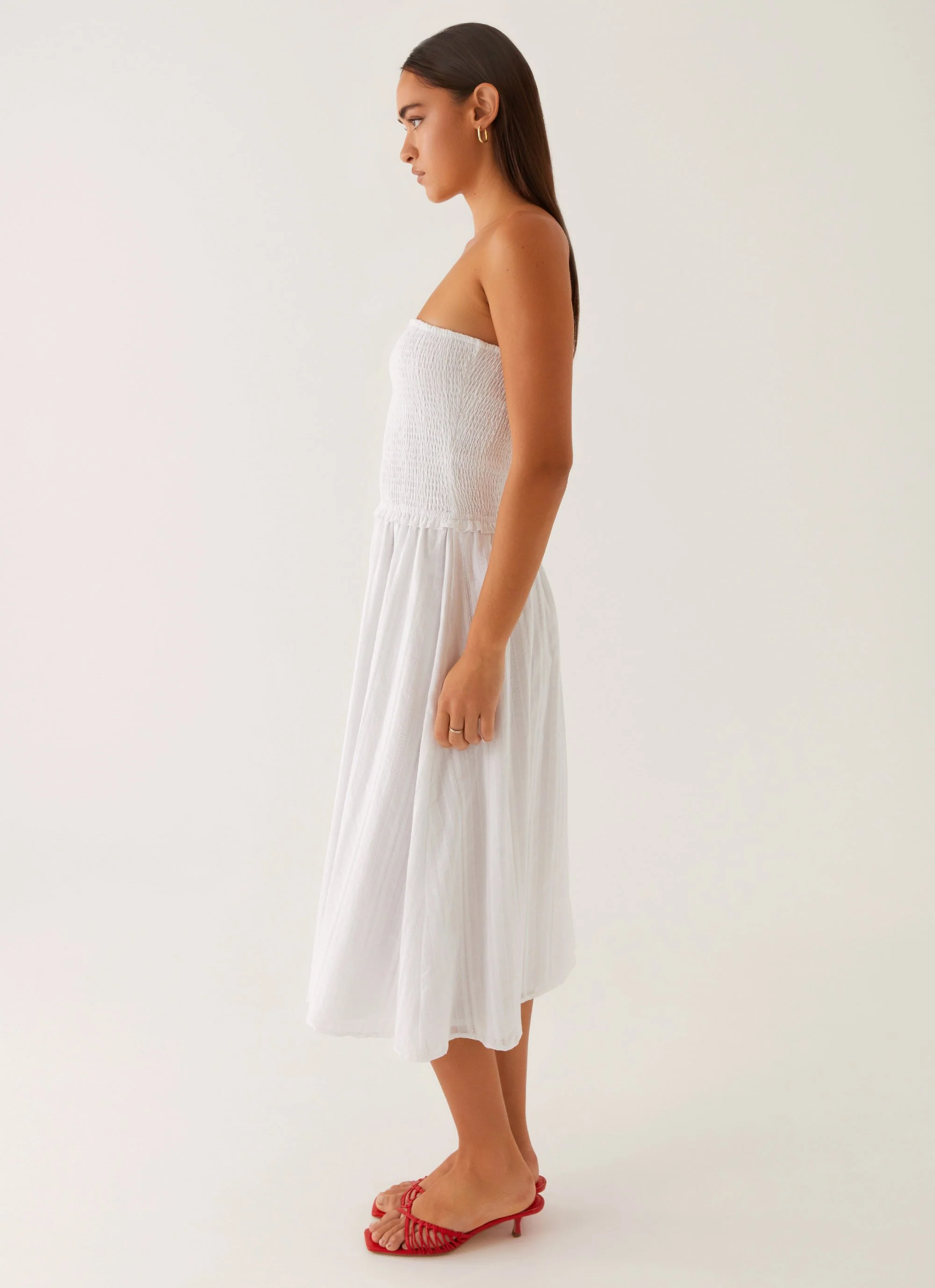 Lulie Shirres Midi Dress - Ivory - Image 2