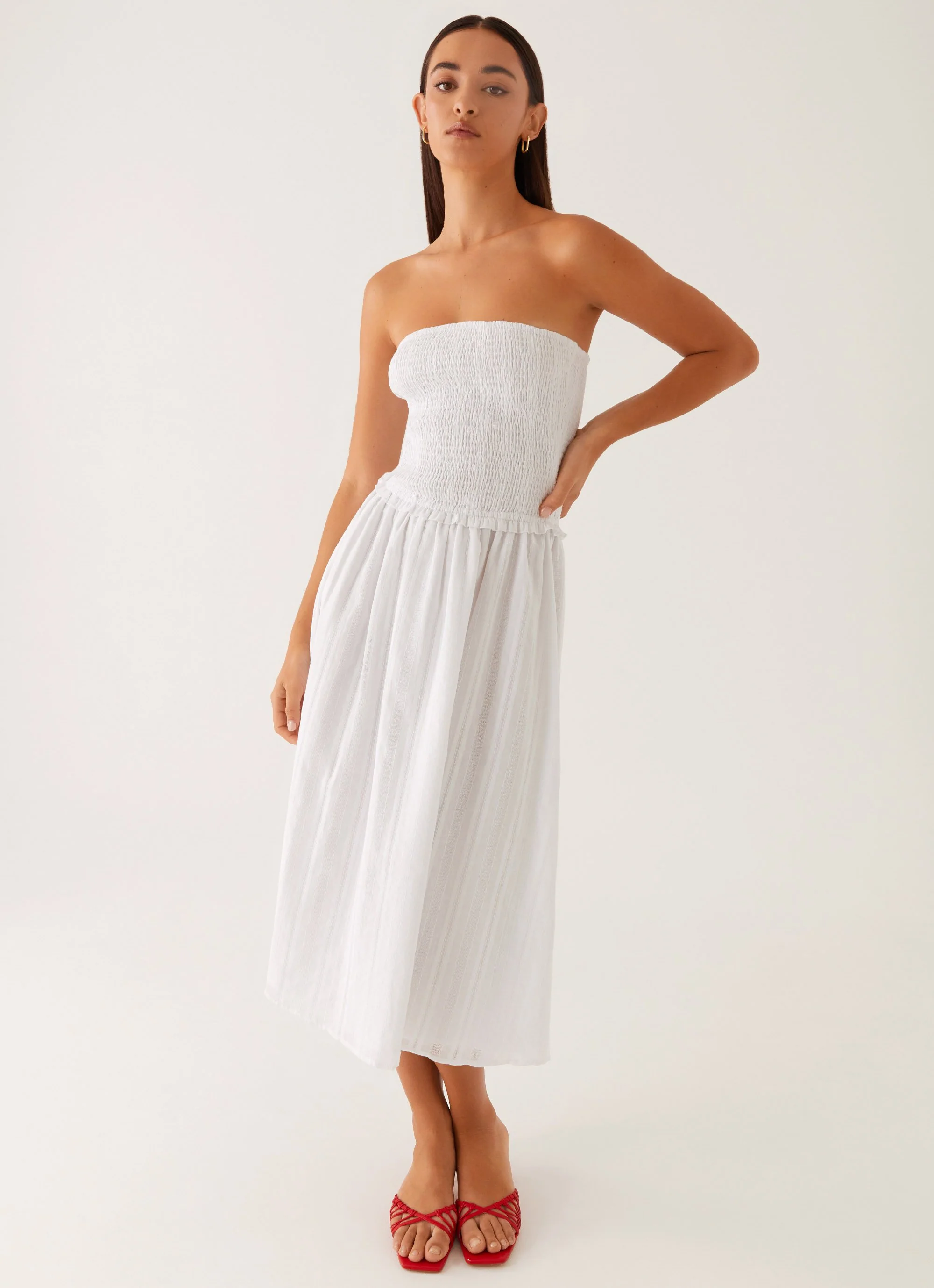 Lulie Shirres Midi Dress - Ivory - Image 4