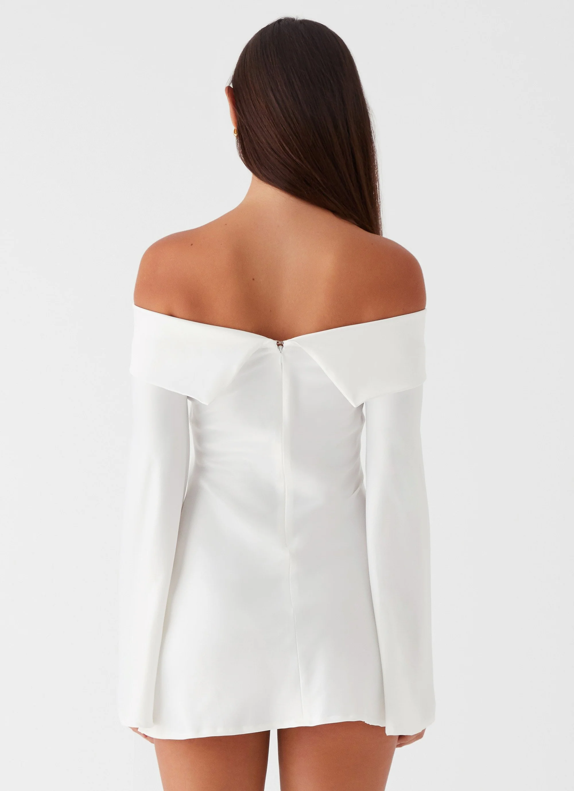Lumina Long Sleeve Mini Dress - White - Image 4