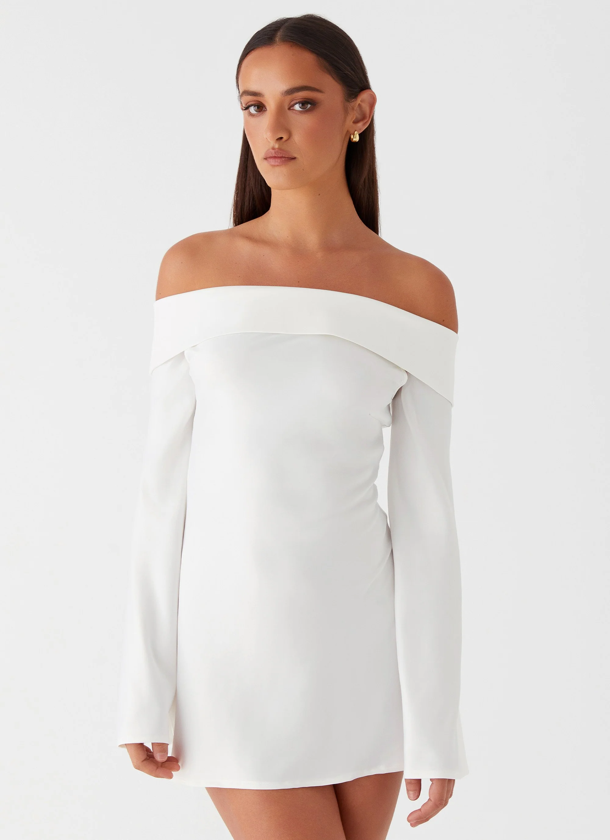 Lumina Long Sleeve Mini Dress - White - Image 5