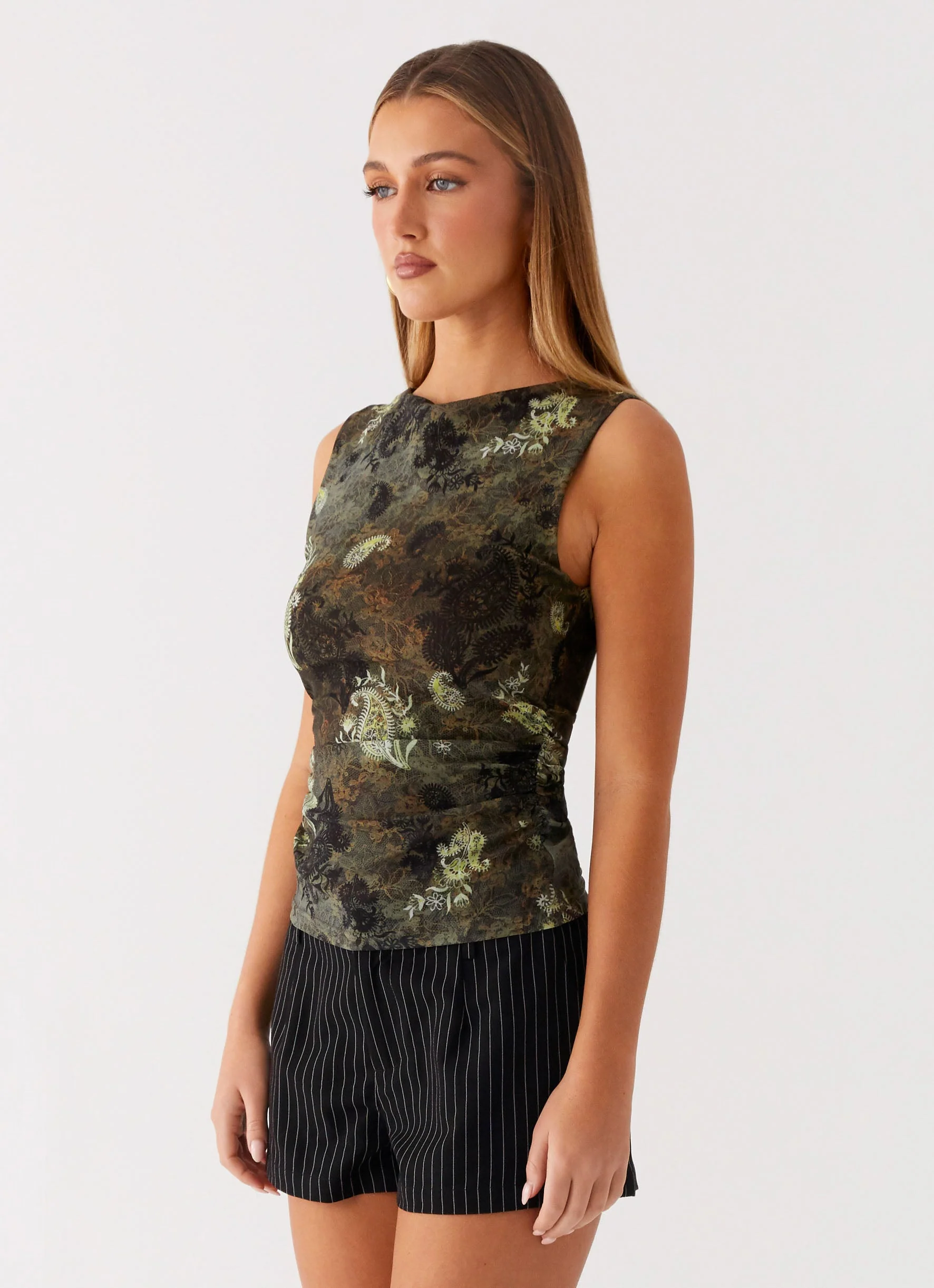 Lux Tank Top - Cyber Floral - Image 2