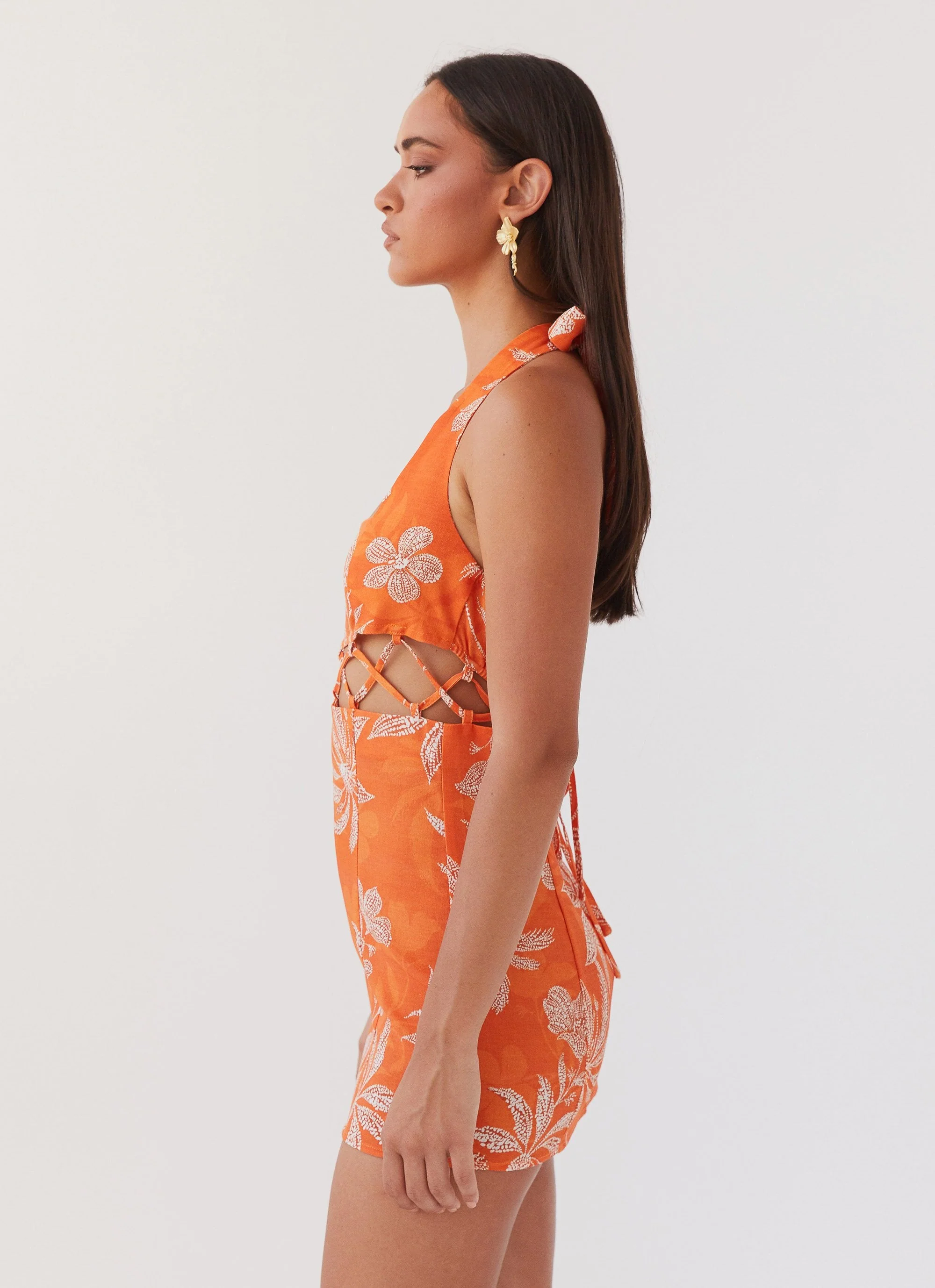 Lyra Linen Mini Dress - Tropic Sunset - Image 4