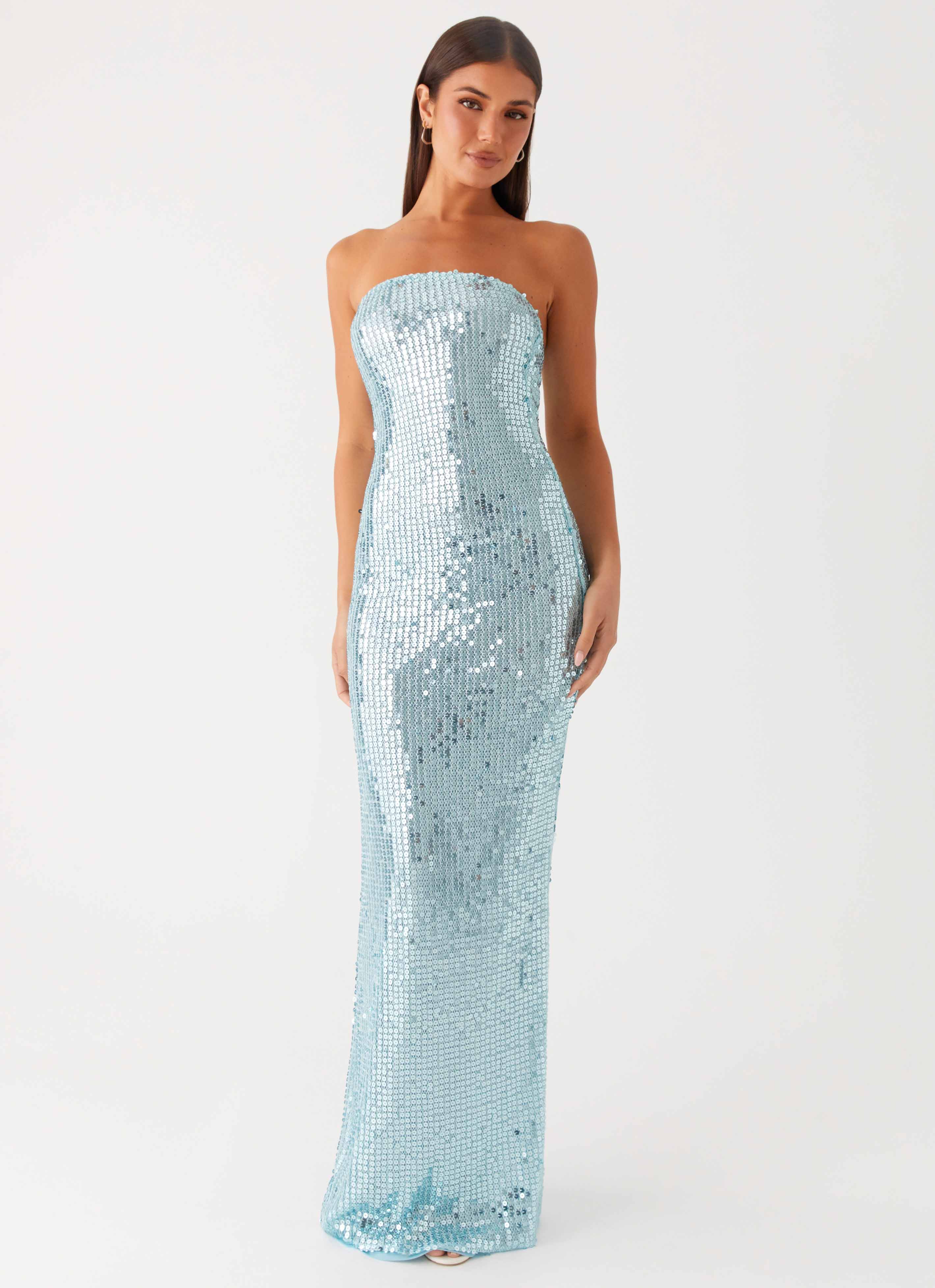 Lyric Sequin Maxi Dress - Turquoise - Image 6
