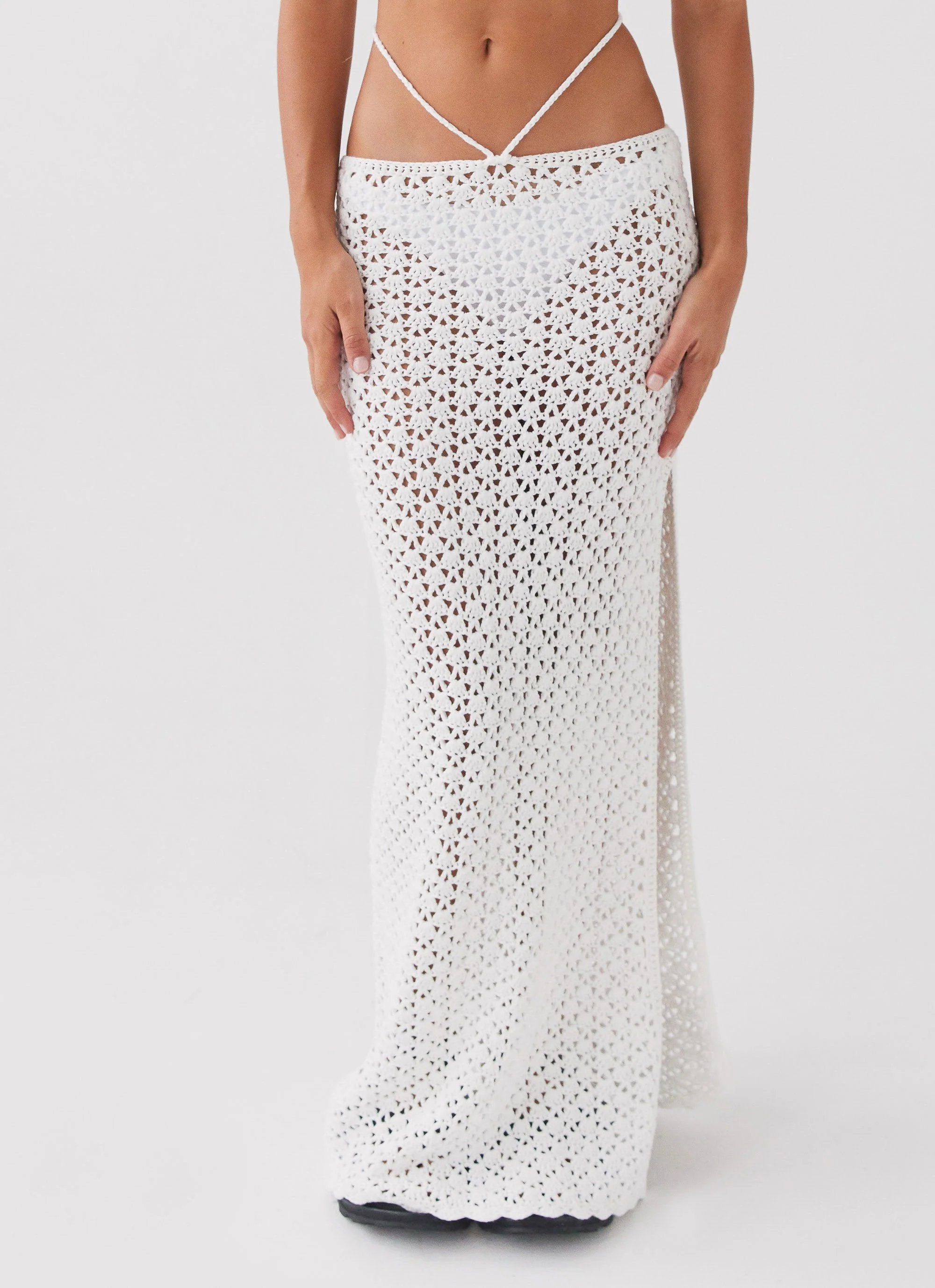 Mabel Bay Crochet Maxi Skirt - White - Image 5