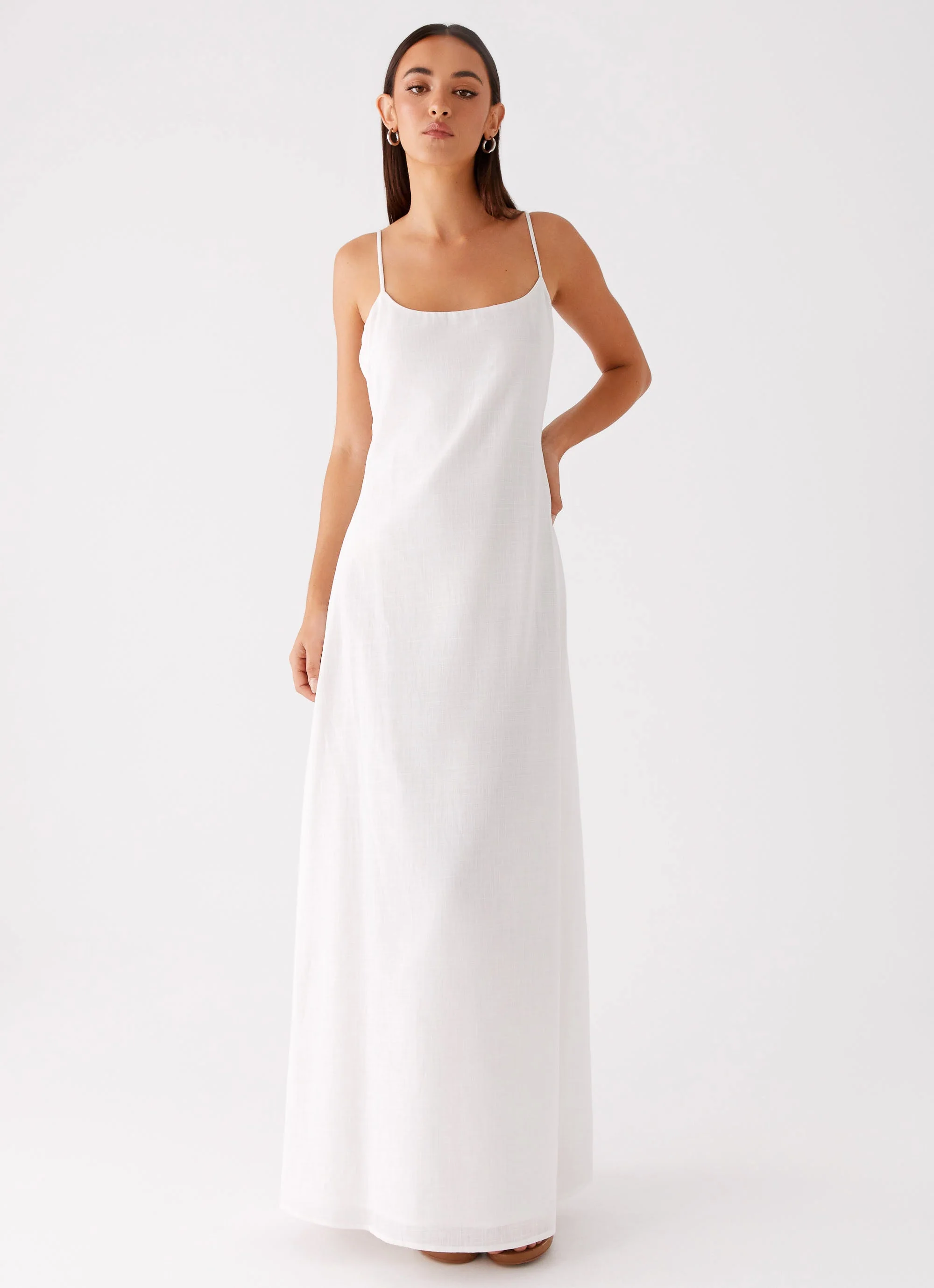Madeleine Scoop Neck Maxi Dress - Off White - Image 5
