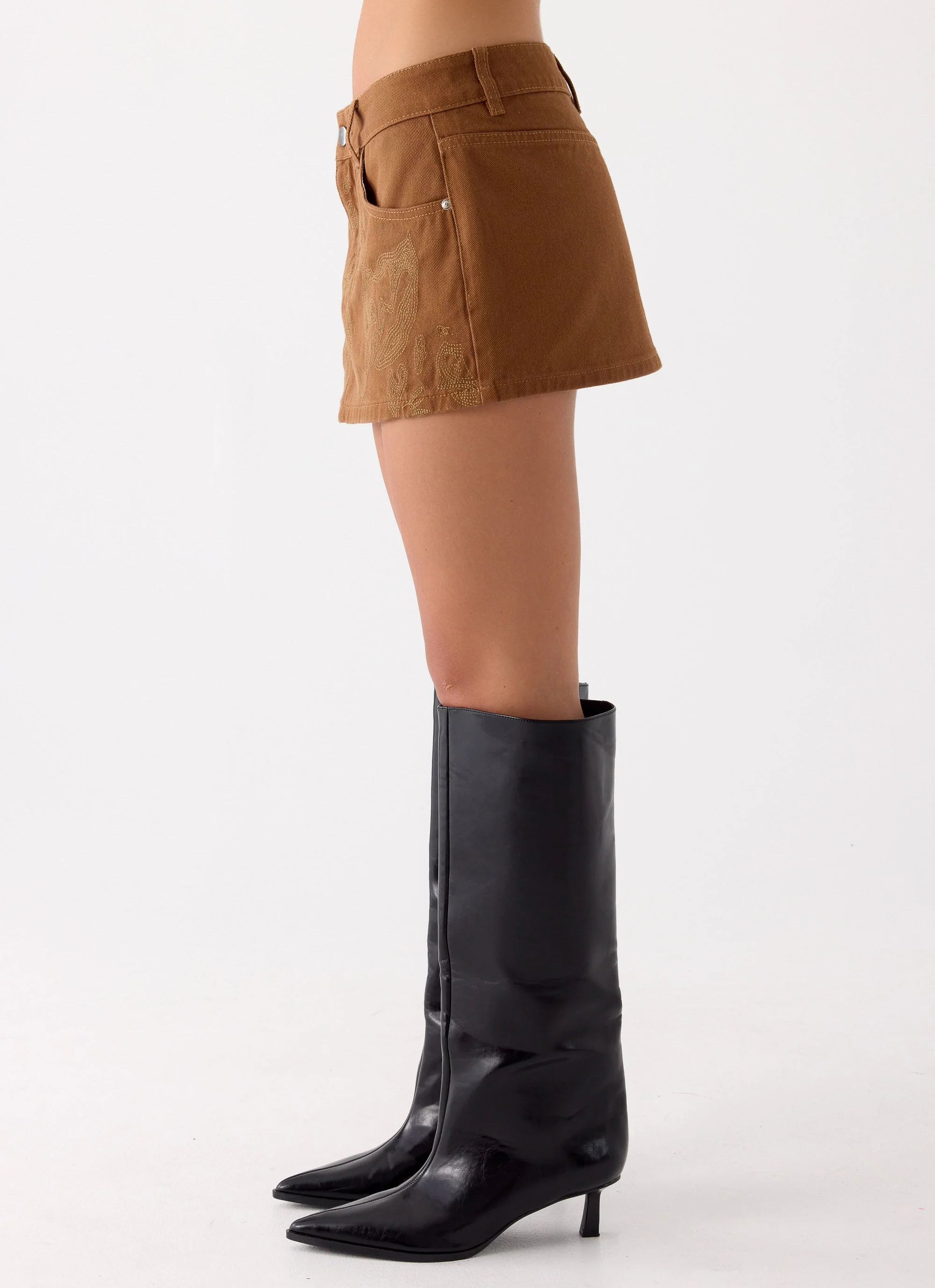 Maeve Mini Skirt - Tan - Image 3