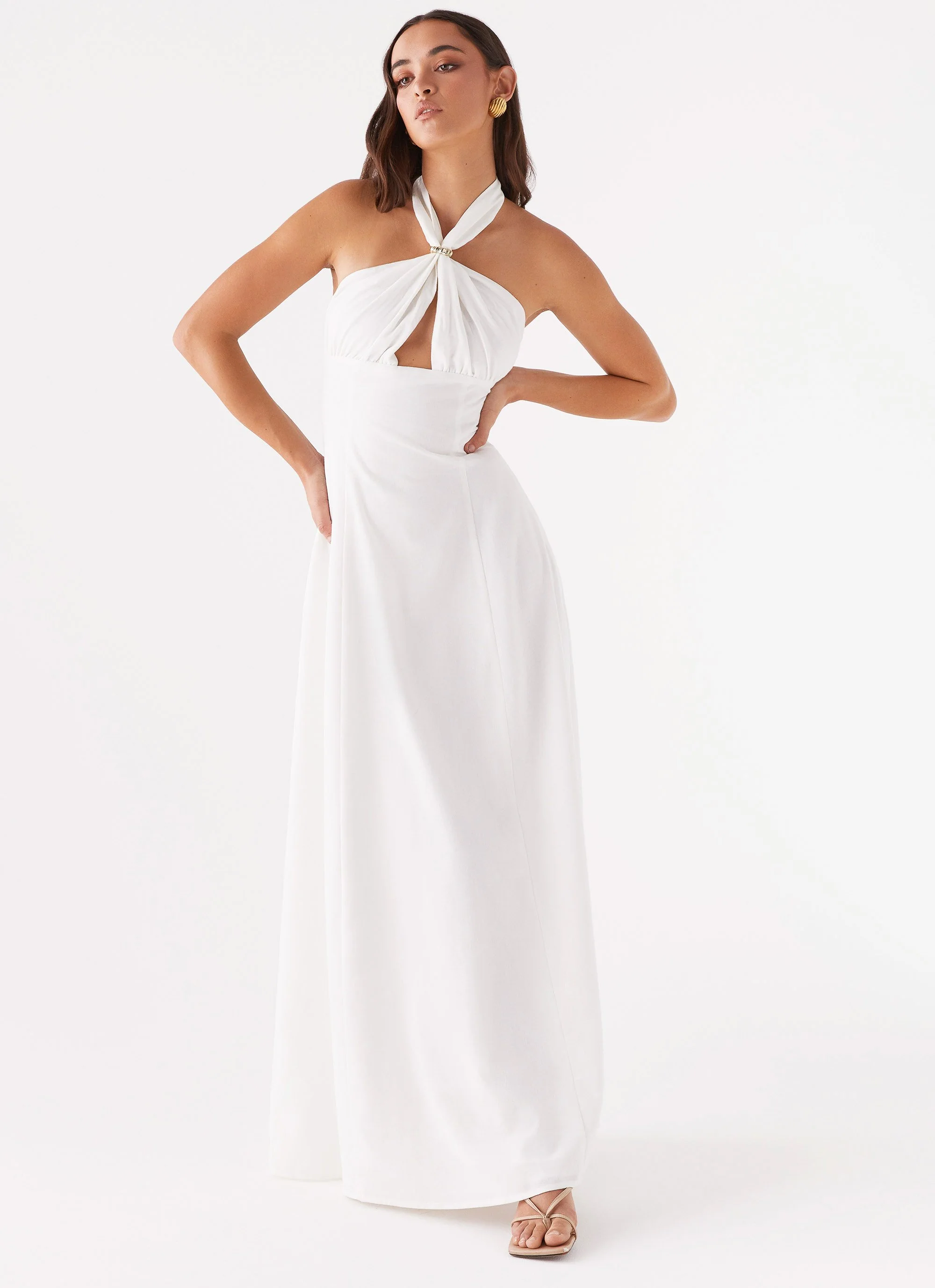 Maison Linen Maxi Dress - White - Image 6