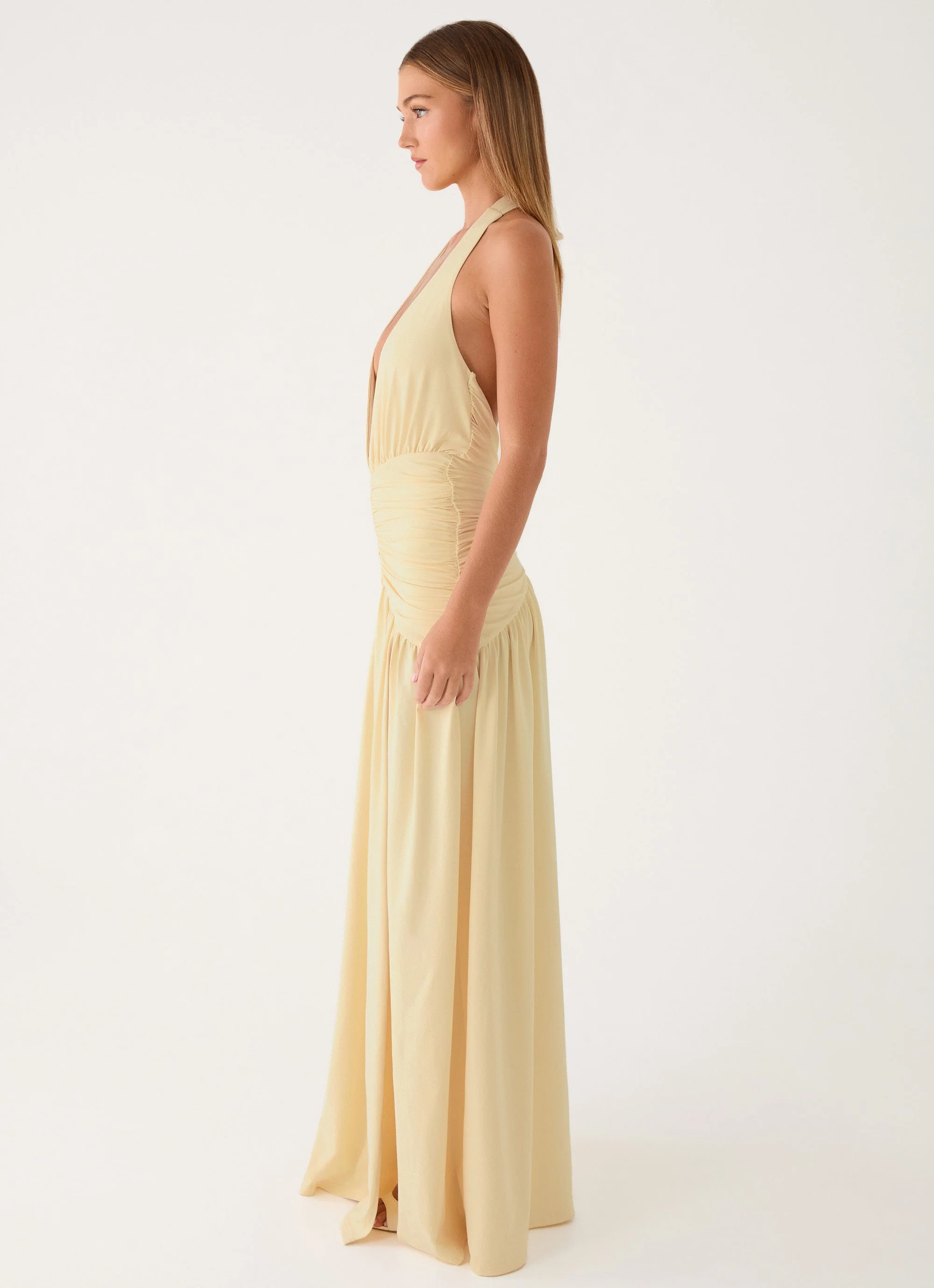 Makena Halter Maxi Dress - Yellow - Image 4