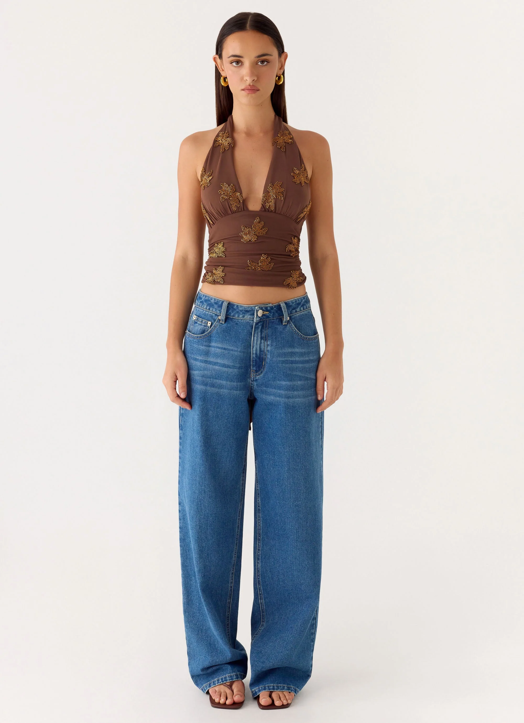 Malachi Beaded Top - Chocolate - Image 2