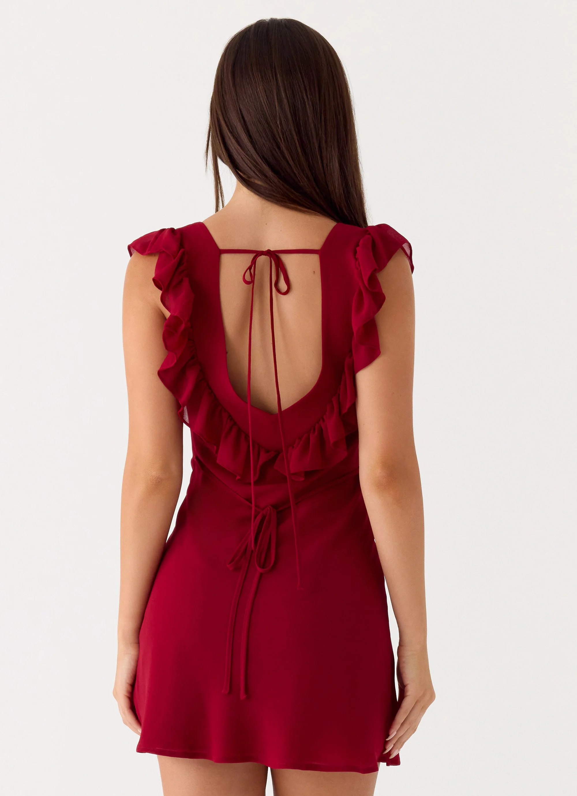 Malina Mini Dress - Deep Red - Image 3