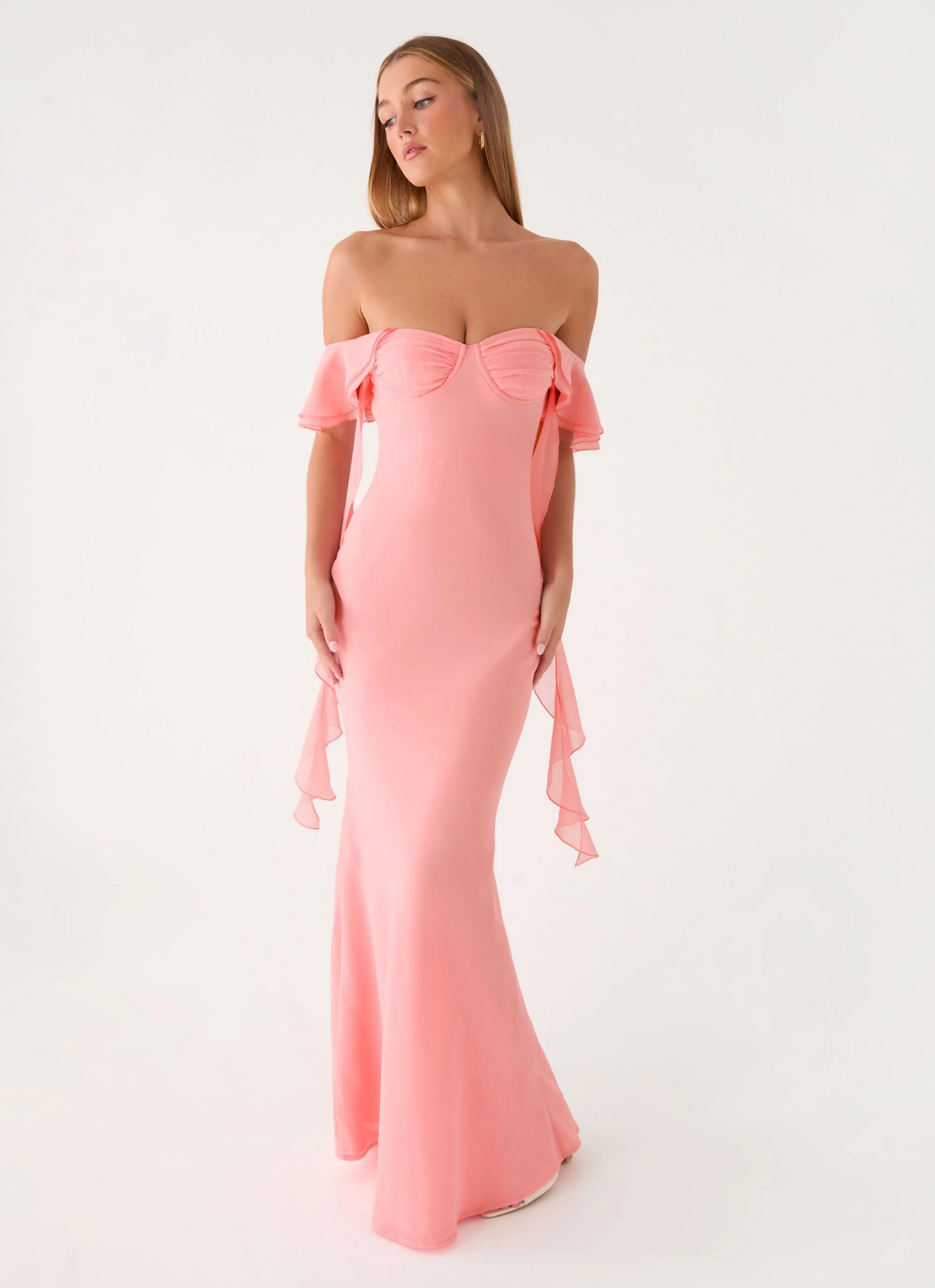 Maliyah Maxi Dress - Peach - Image 4