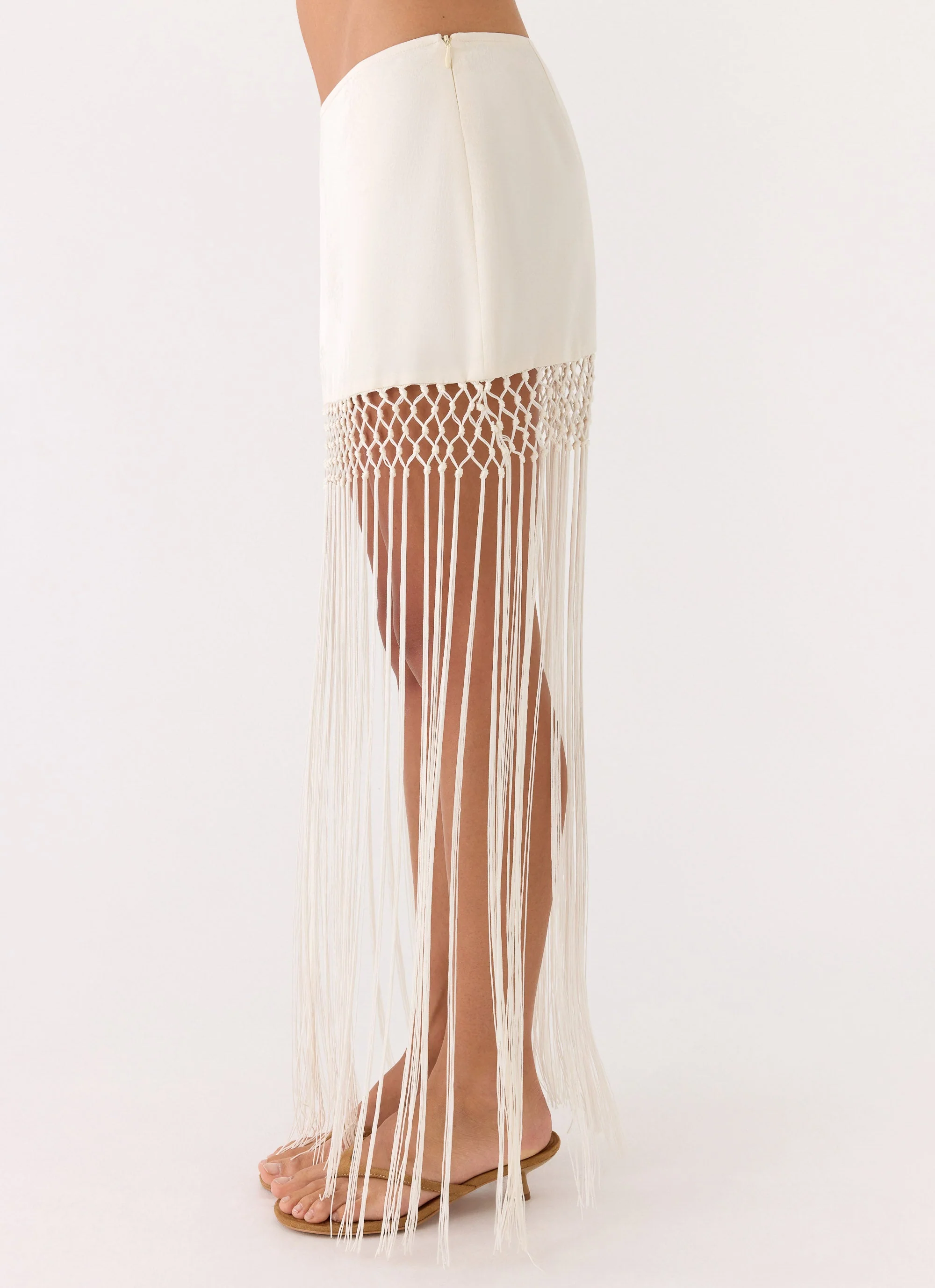 Mania Tassel Mini Skirt - Ivory - Image 2