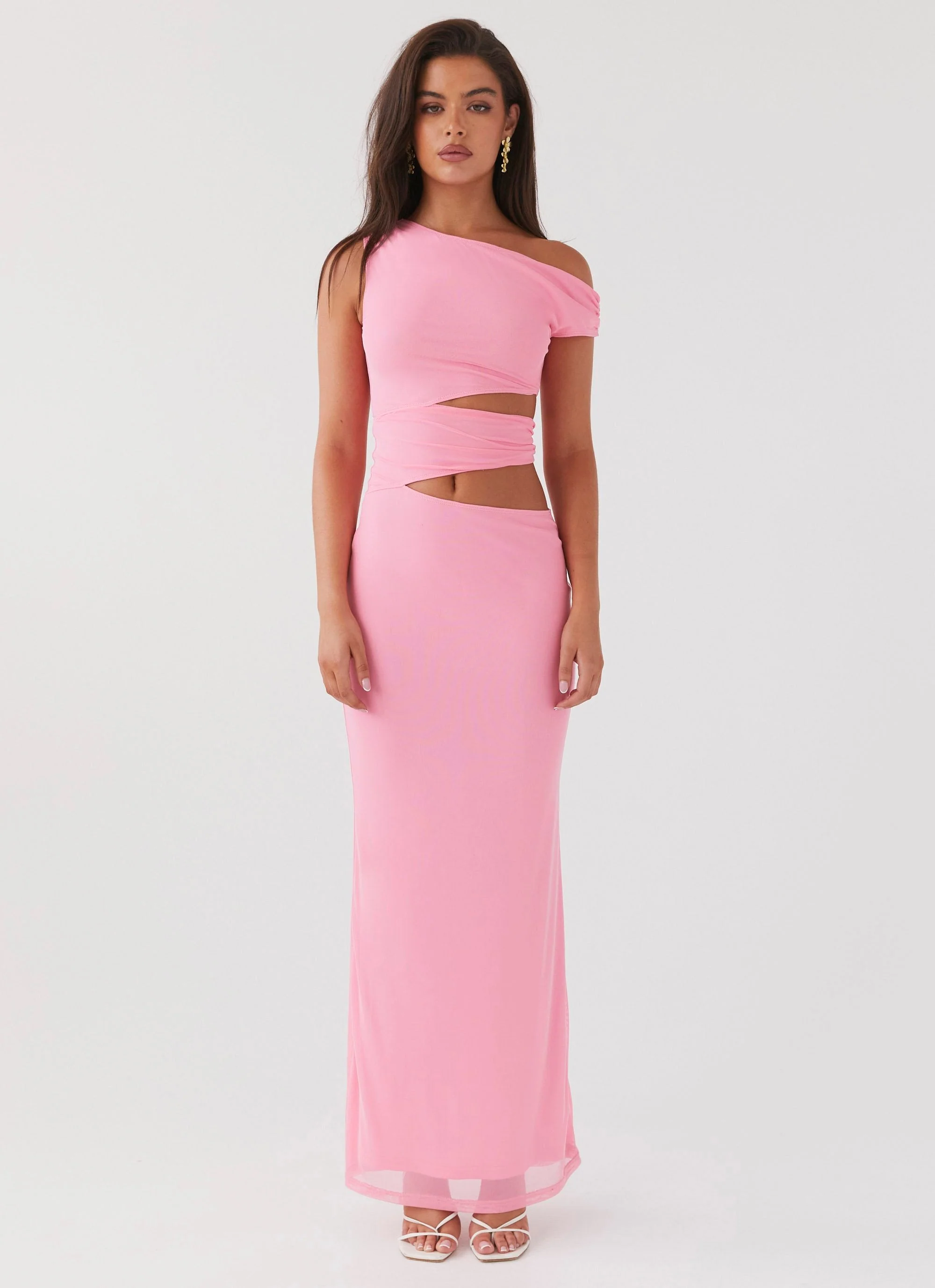 Margot One Shoulder Maxi Dress - Candy - Image 4