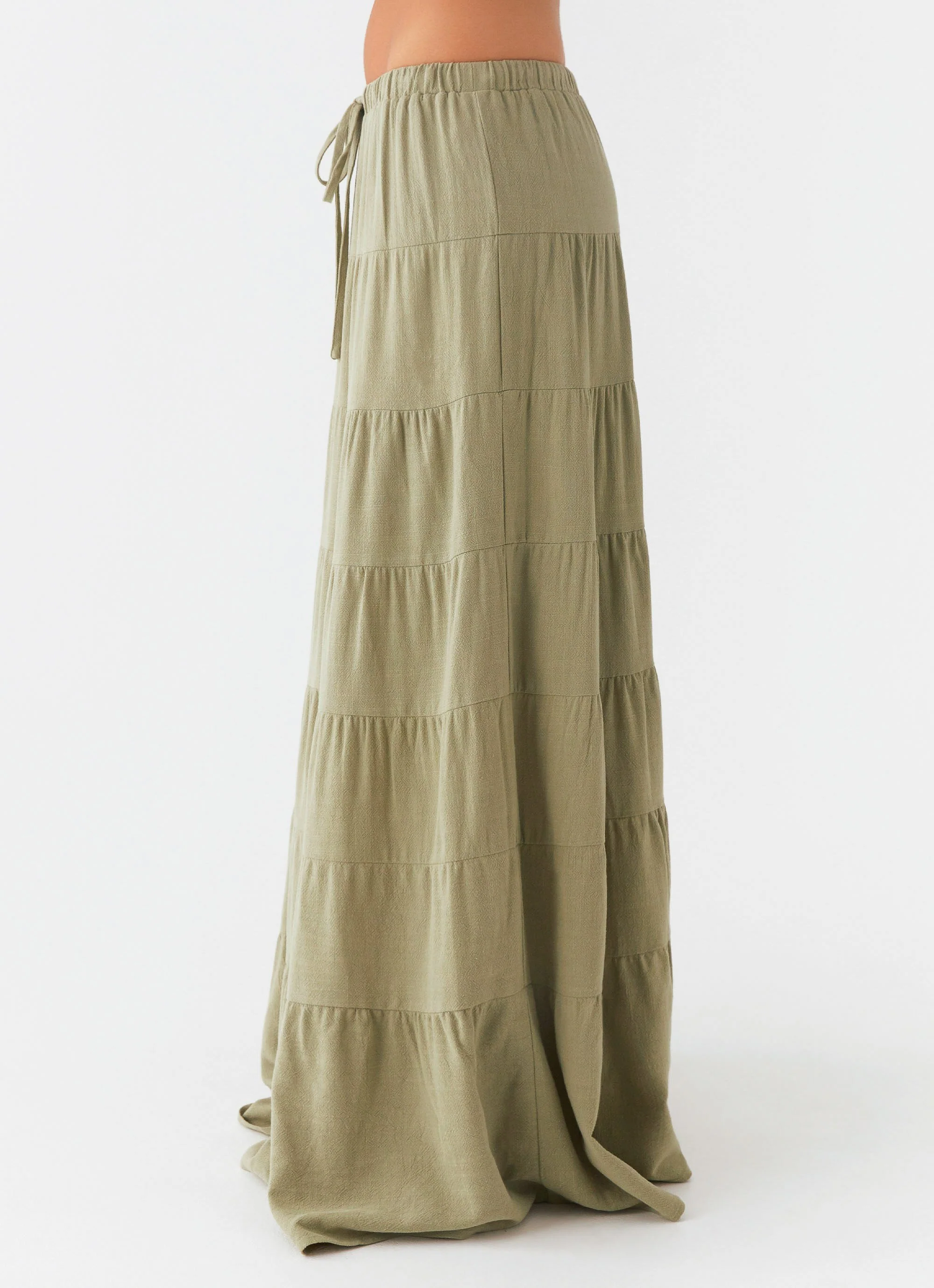 Mariella Linen Maxi Skirt - Sage - Image 3