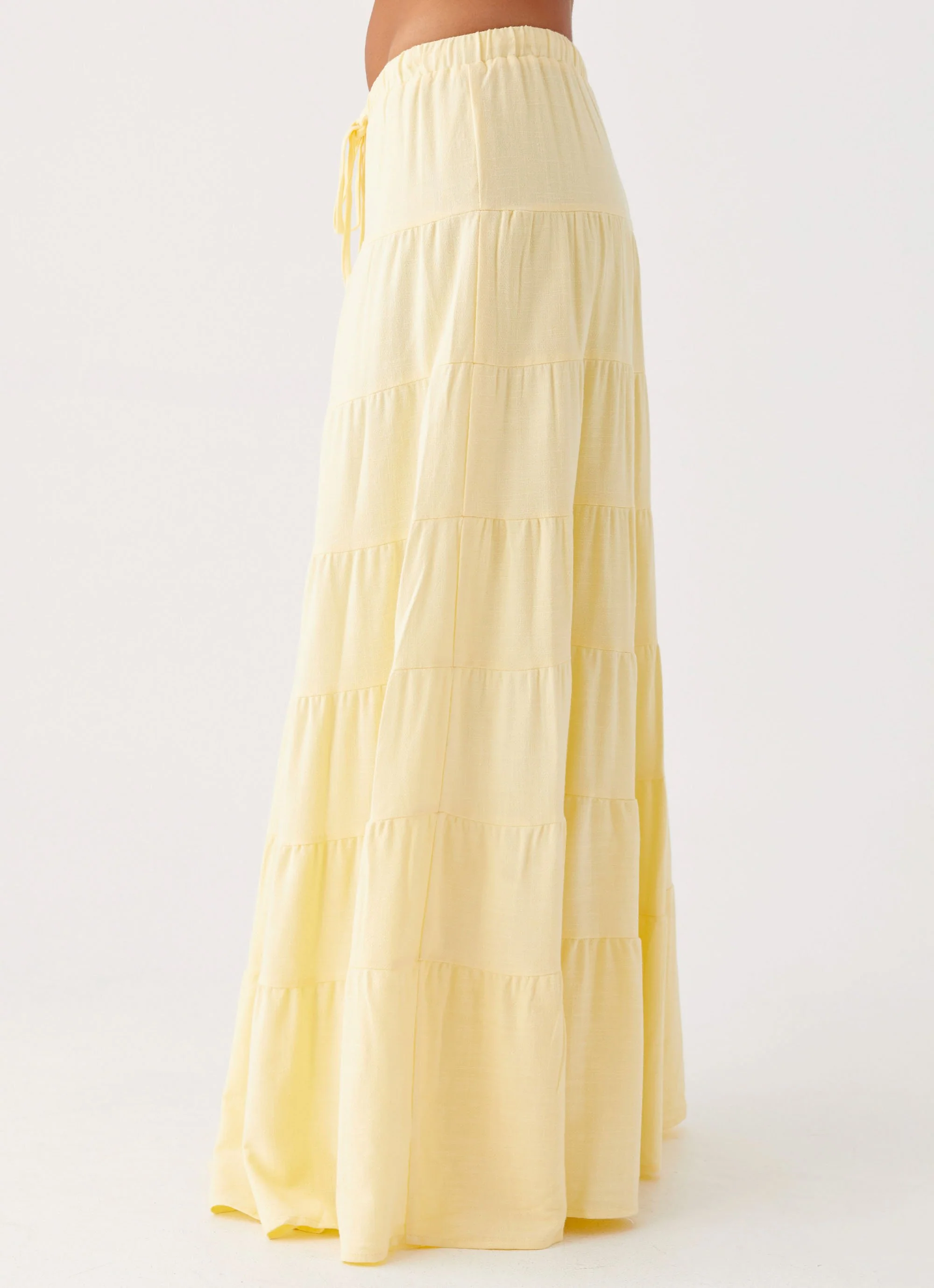 Mariella Linen Maxi Skirt - Yellow - Image 3