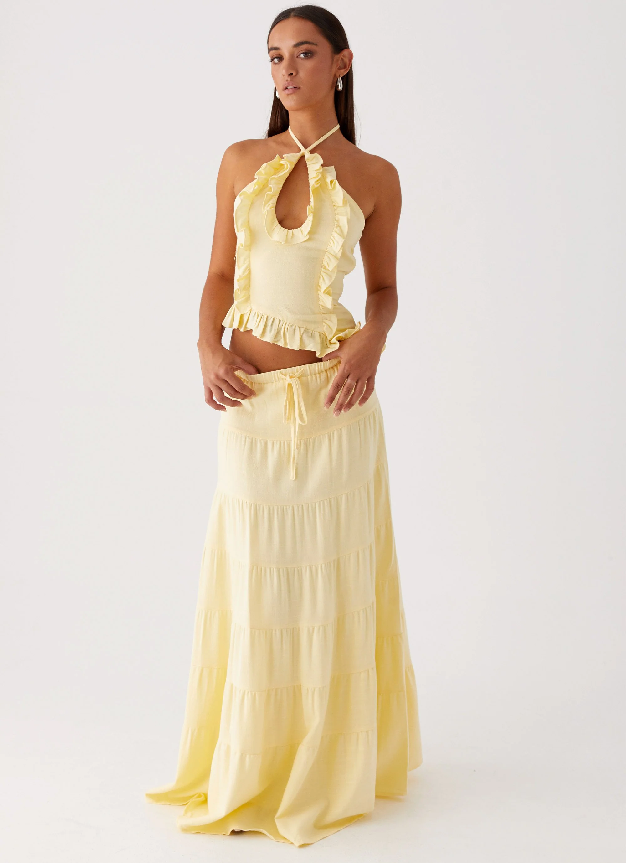 Mariella Linen Maxi Skirt - Yellow - Image 6